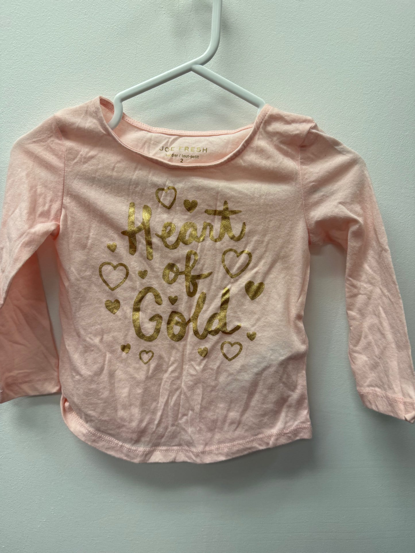 JOE FRESH PINK LONG SLEEVE SIZE 2T
