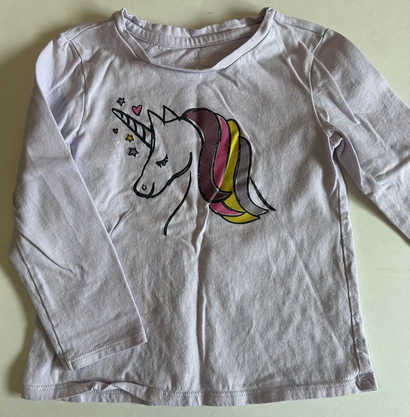 George, Pale Purple Unicorn Shirt - Size 4T
