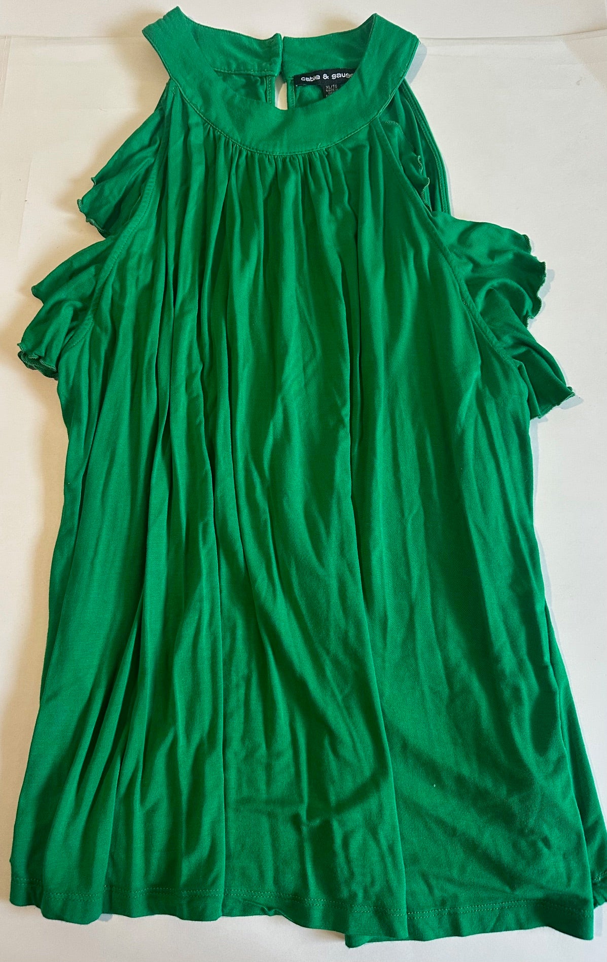 *Adult* Cable & Gauge, Green Sleeveless Top - Size XL