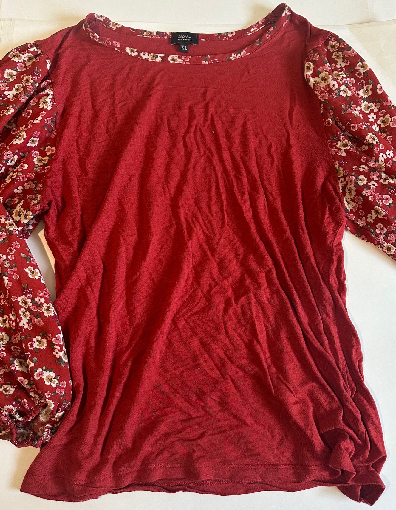 *Adult* Storm, Rust Orange Shirt with Flowery Sleeves - Size XL