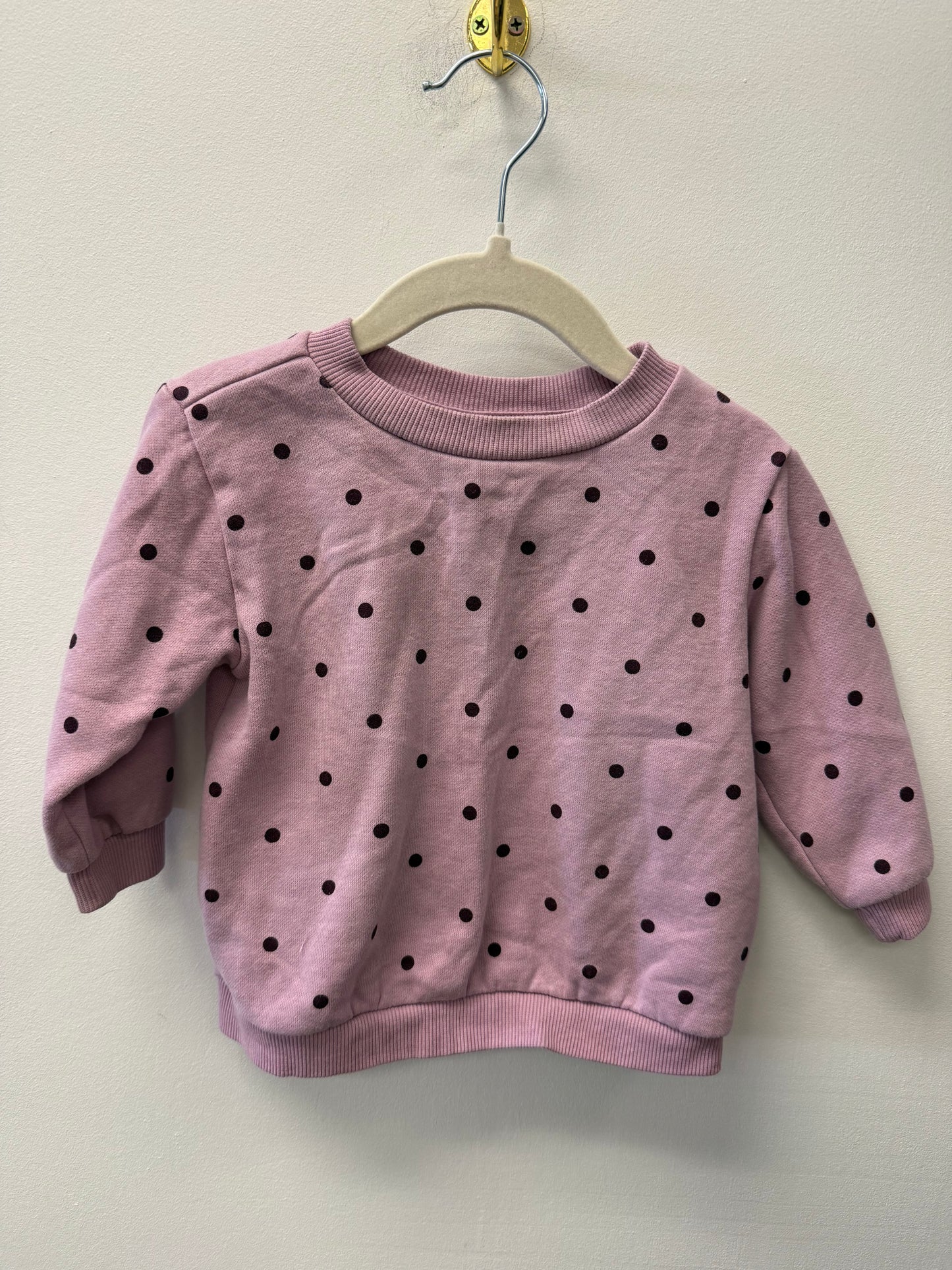 GEORGE PURPLE POLKA DOT CREW SIZE 6-12M