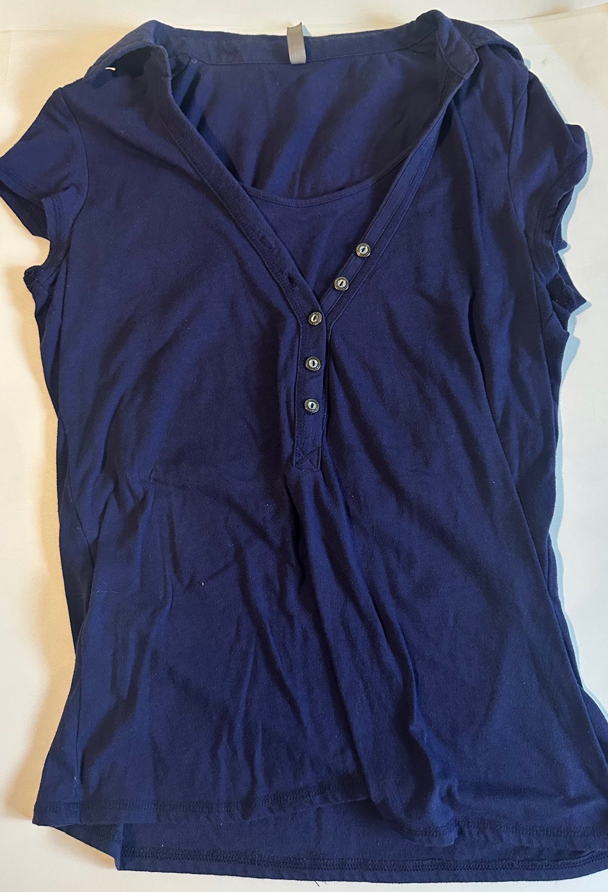 Thyme, Navy Blue Maternity/Nursing Shirt - Size XL