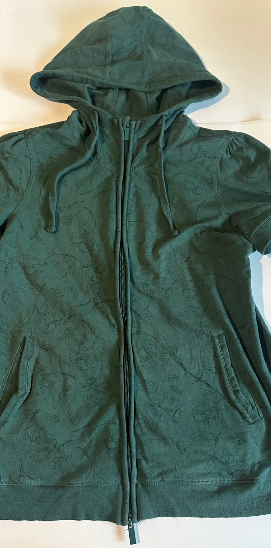 *Play* Thyme, Green Zip-Up Hooded Maternity Sweatshirt T-Shirt - Size XL