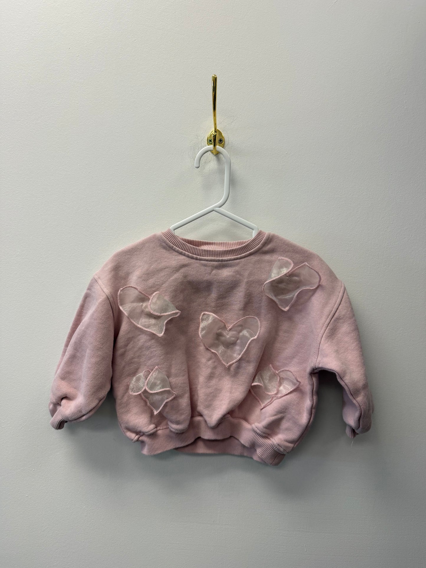 ZARA OVERSIZED HEART CREW SIZE 3T