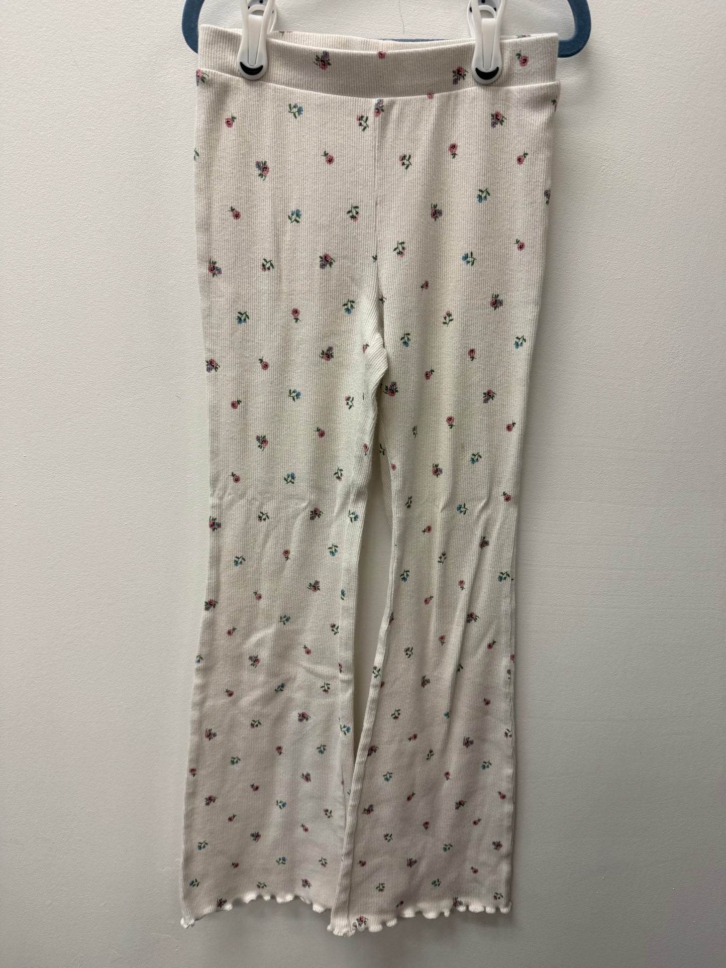 H&M RIBBED FLORAL FLARE PANTS SIZE 8-9
