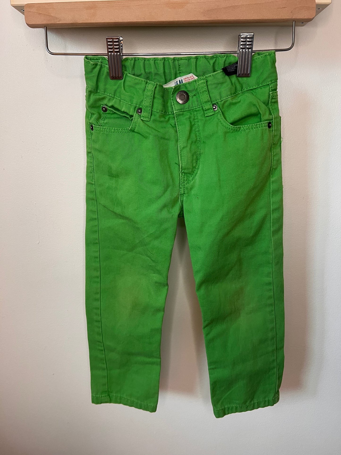 H&M GREEN JEANS SIZE 2-3