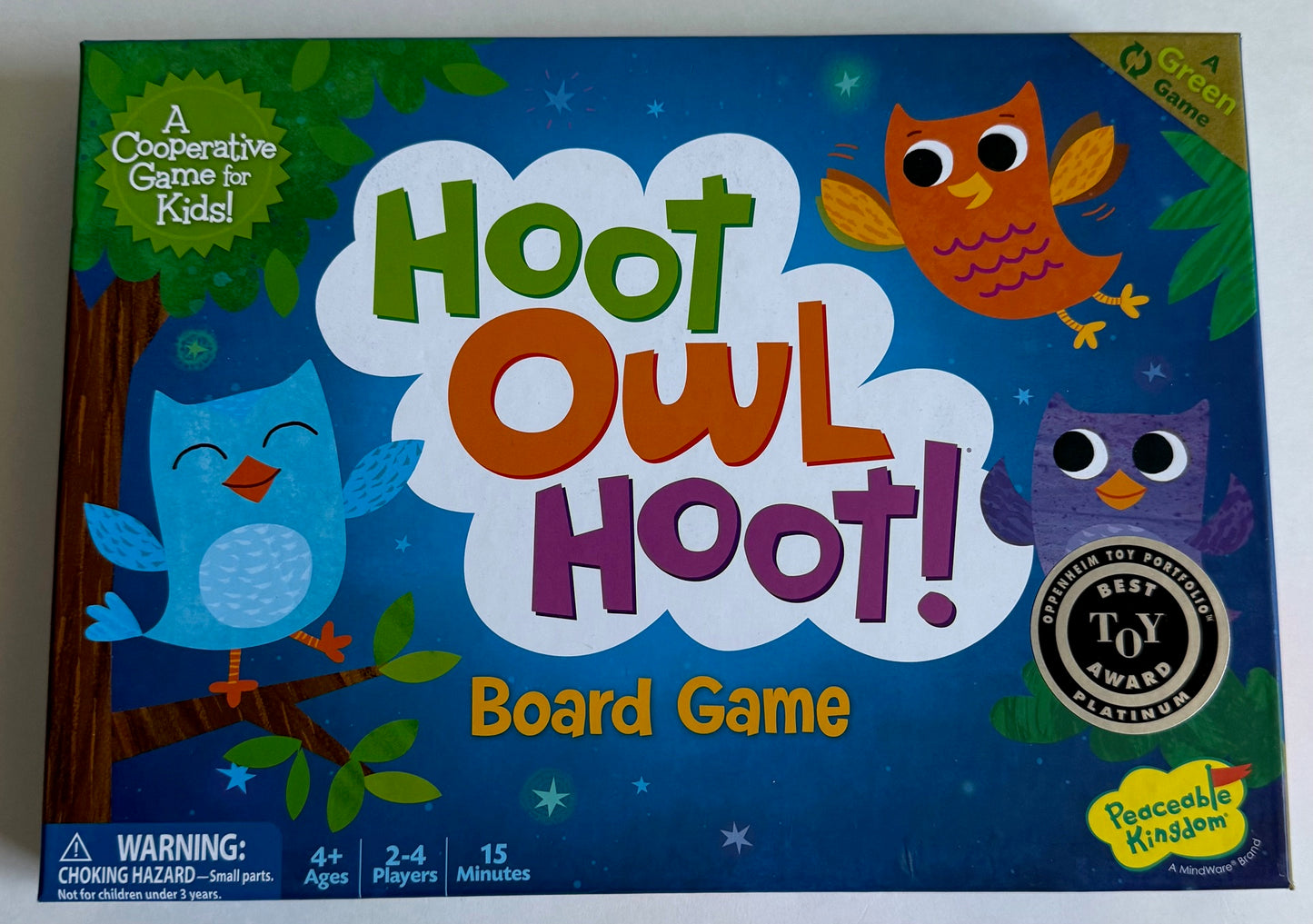 Peaceable Kingdom, "Hoot Owl Hoot!" Board Game