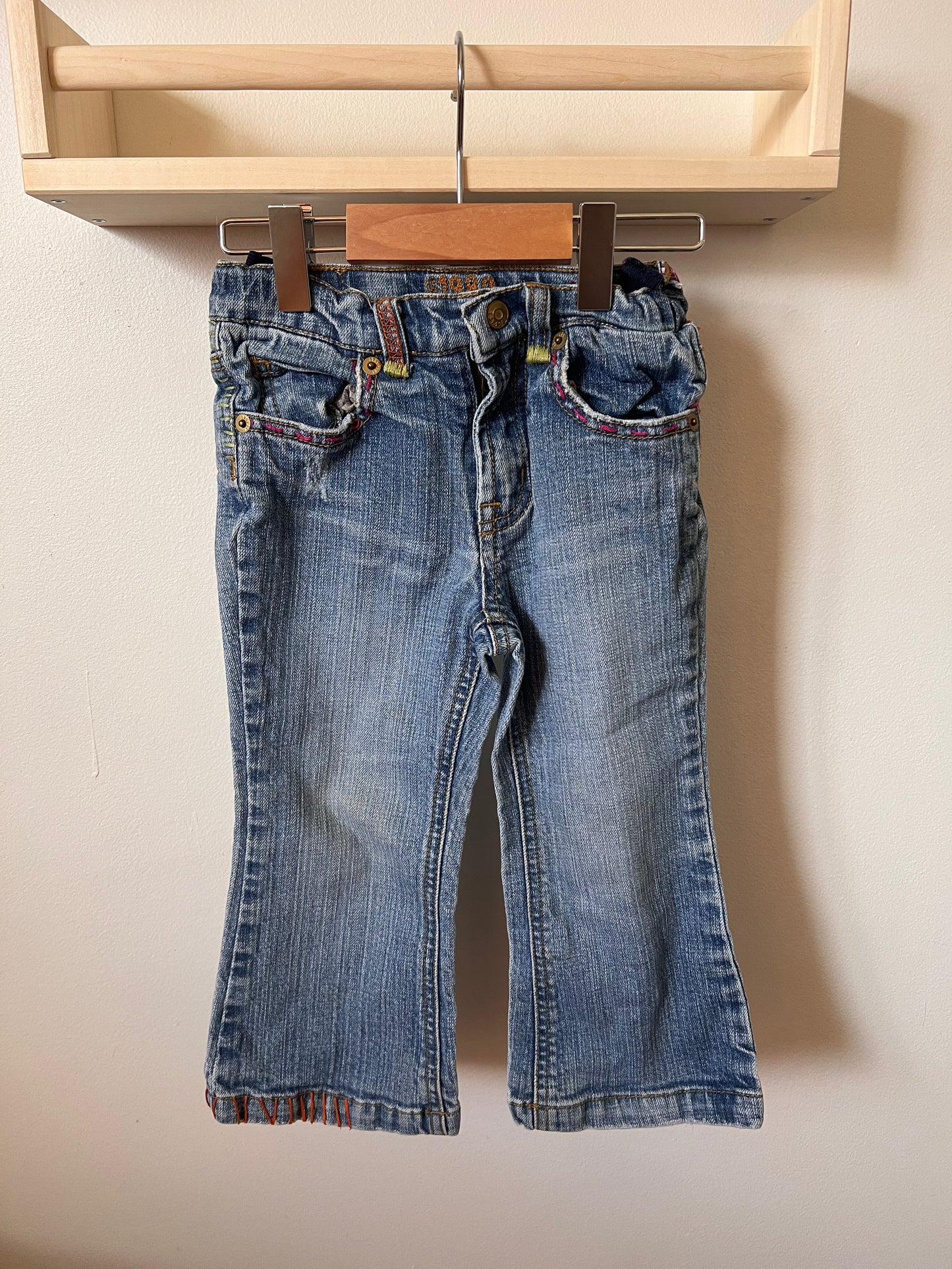 CHILDRENS PLACE PINK STICHED JEANS 3T