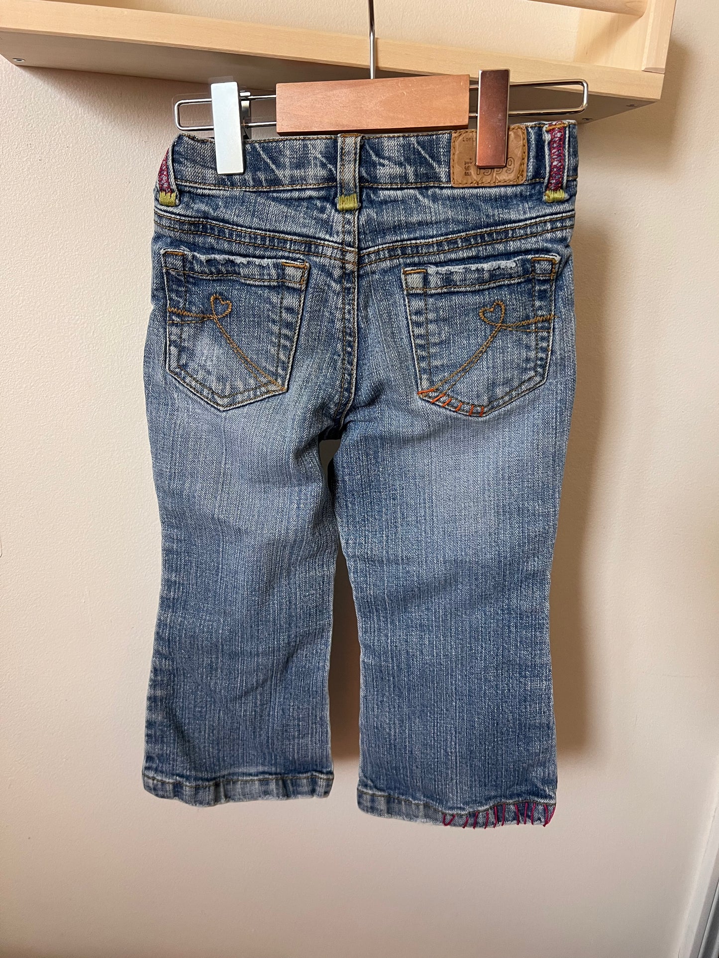 CHILDRENS PLACE PINK STICHED JEANS 3T