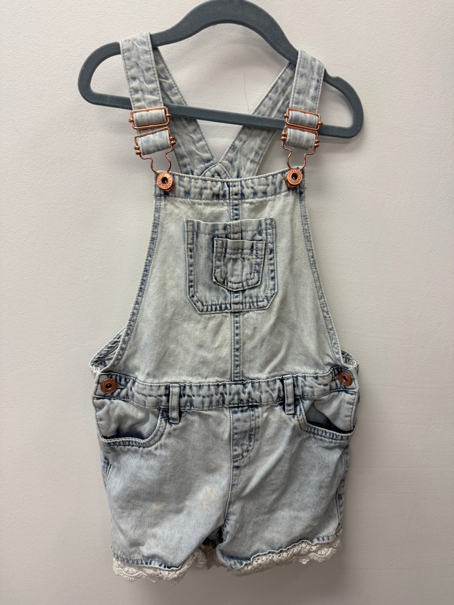 GEORGE DENIM SHORTALLS SIZE 7