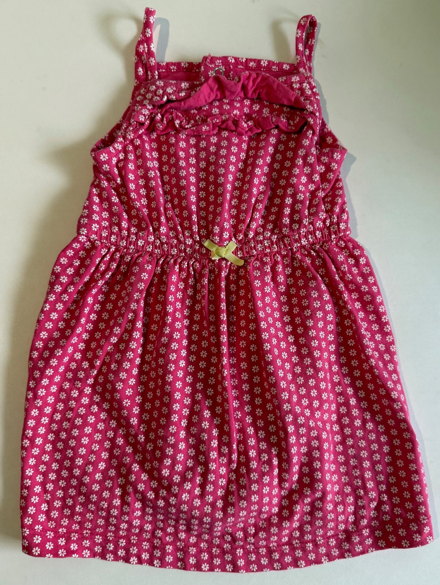 Carter's, Pink and White Flowery Dress - 24 Months