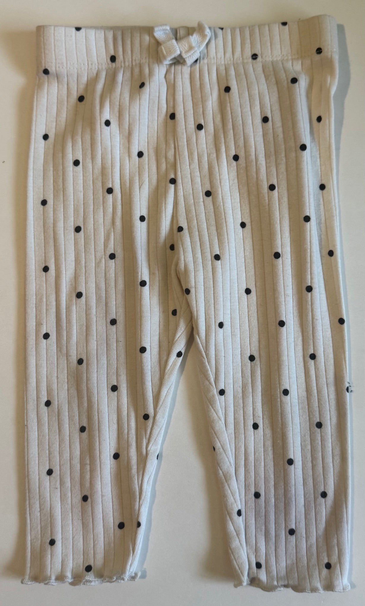 Joe Fresh, Ivory Ribbed Polka-Dot Pants - 6-12 Months