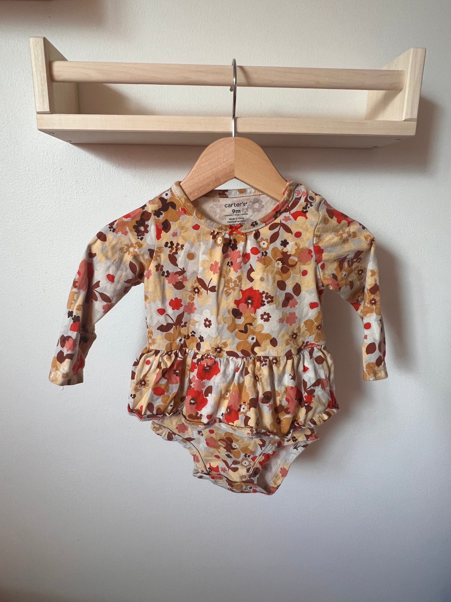 CARTERS FLORAL ONESIE DRESS 9M