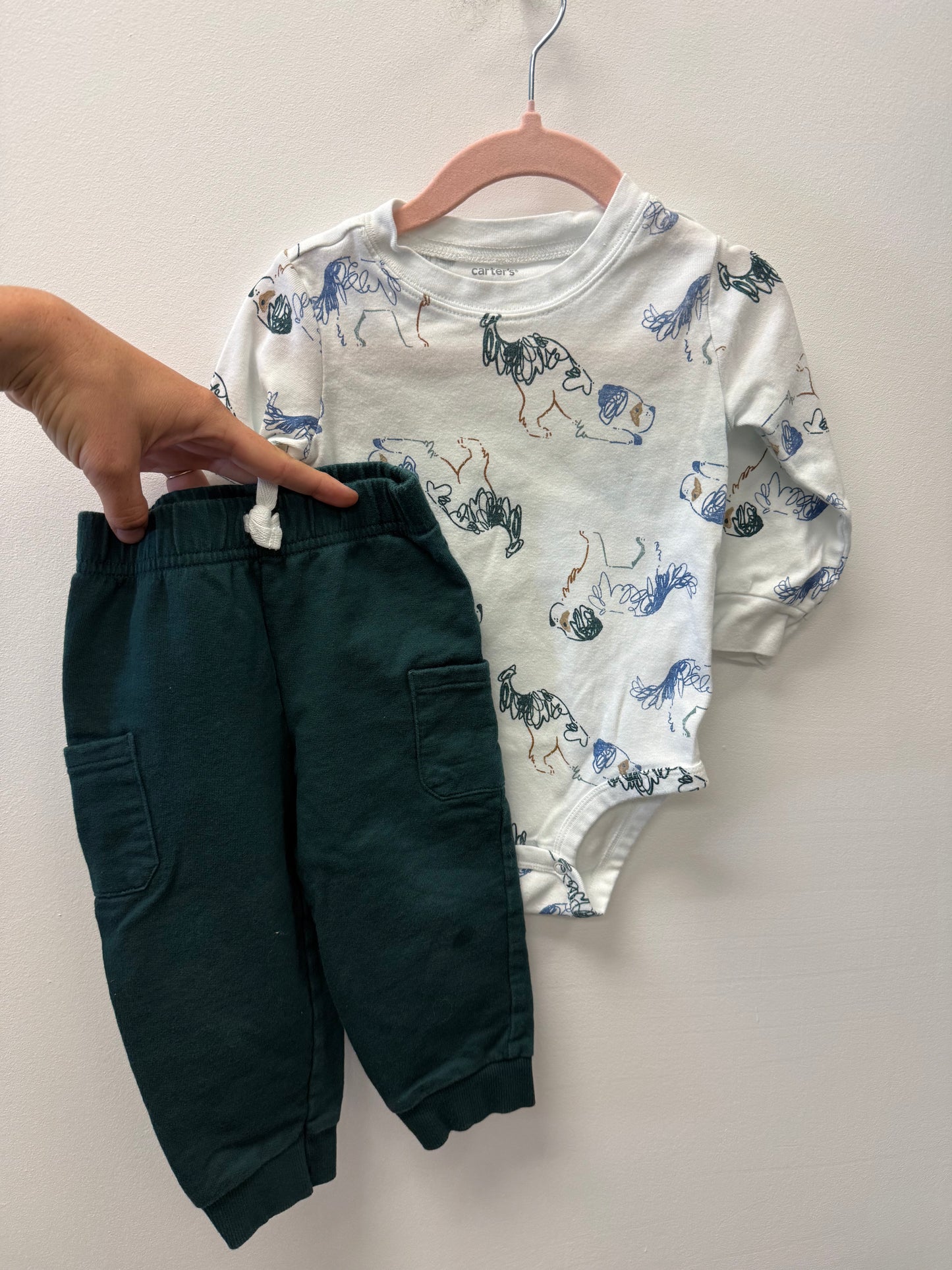 CARTERS DOG ONESIE OUTFIT SIZE 18M