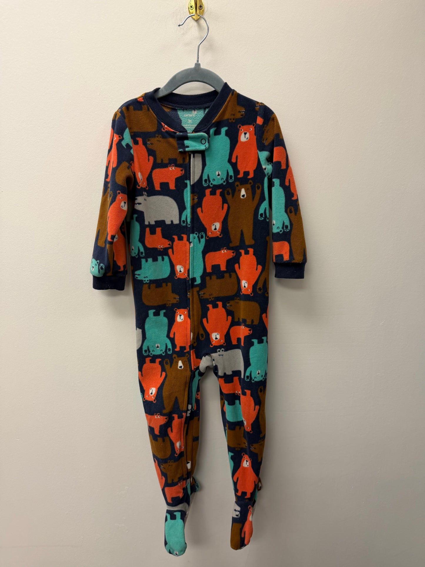 CARTERS FLEECE BEAR SLEEPER SIZE 3T