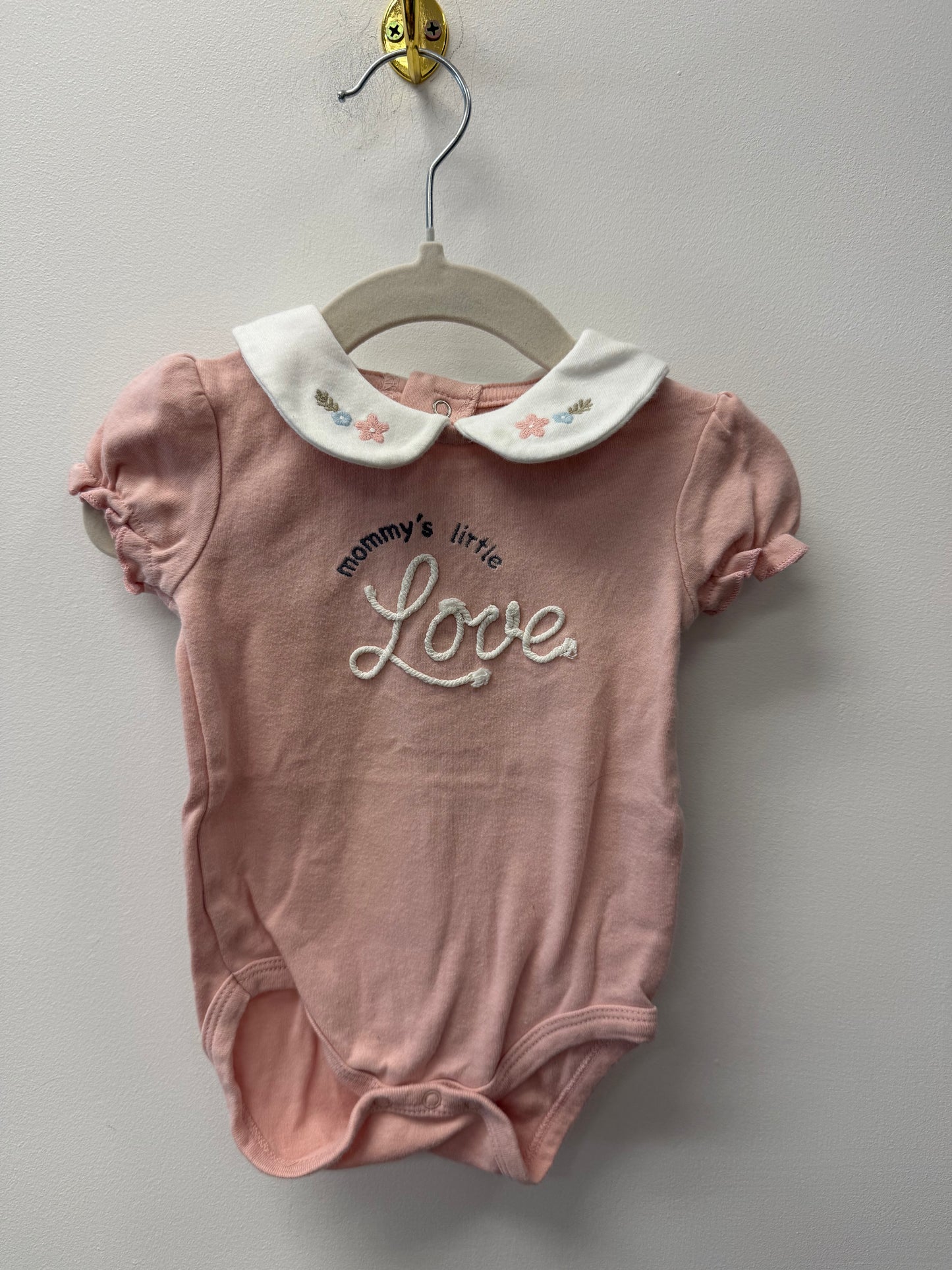 RABBIT + BEAR COLLARED ONESIE SIZE 6-9