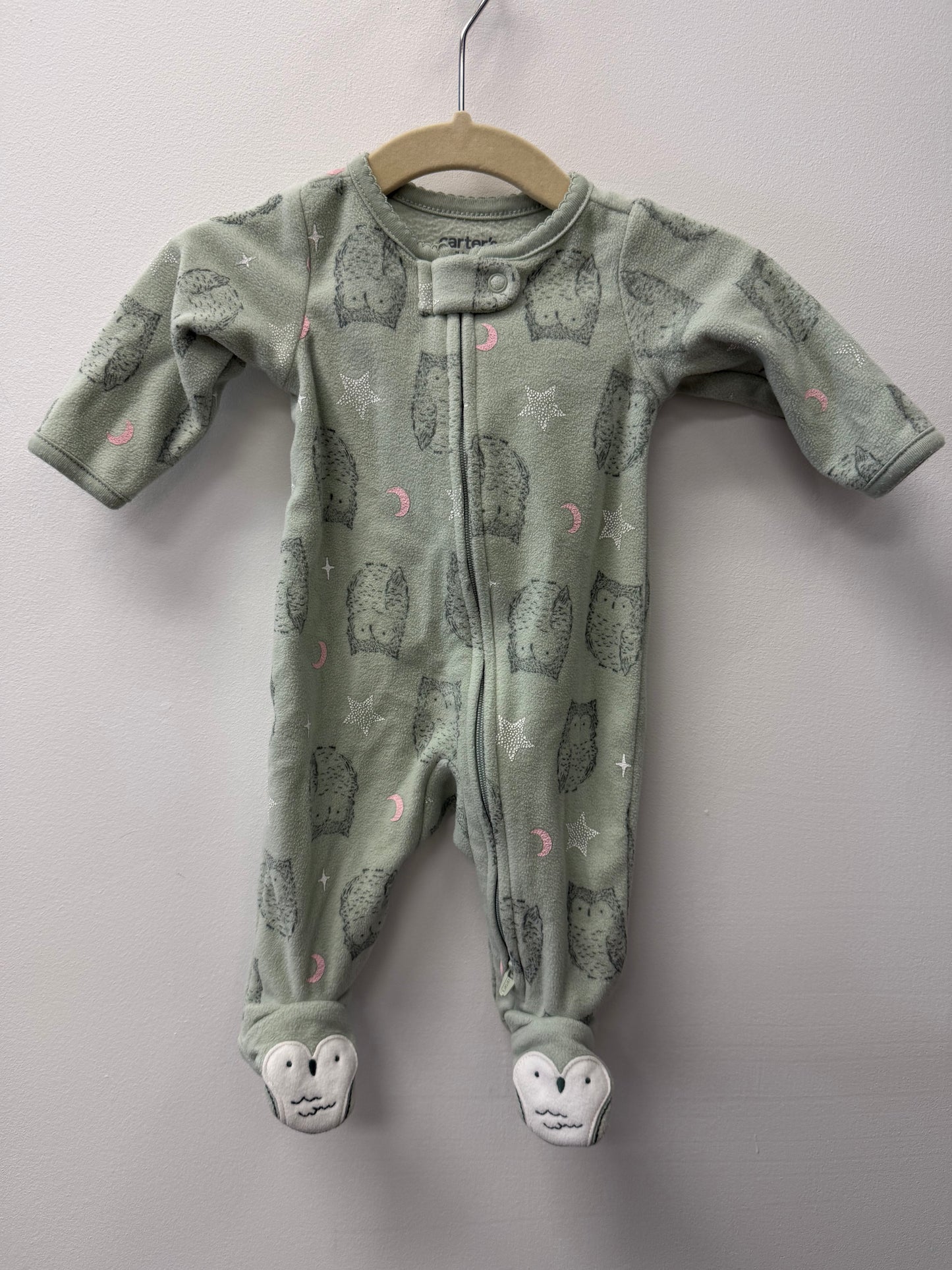 CARTERS FLEECE OWL SLEEPER SIZE NEWBORN