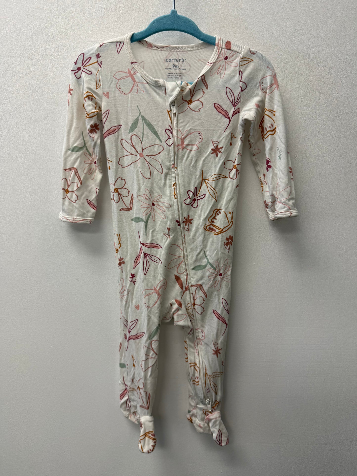 CARTERS BAMBOO FLORAL SLEEPER SIZE 9M