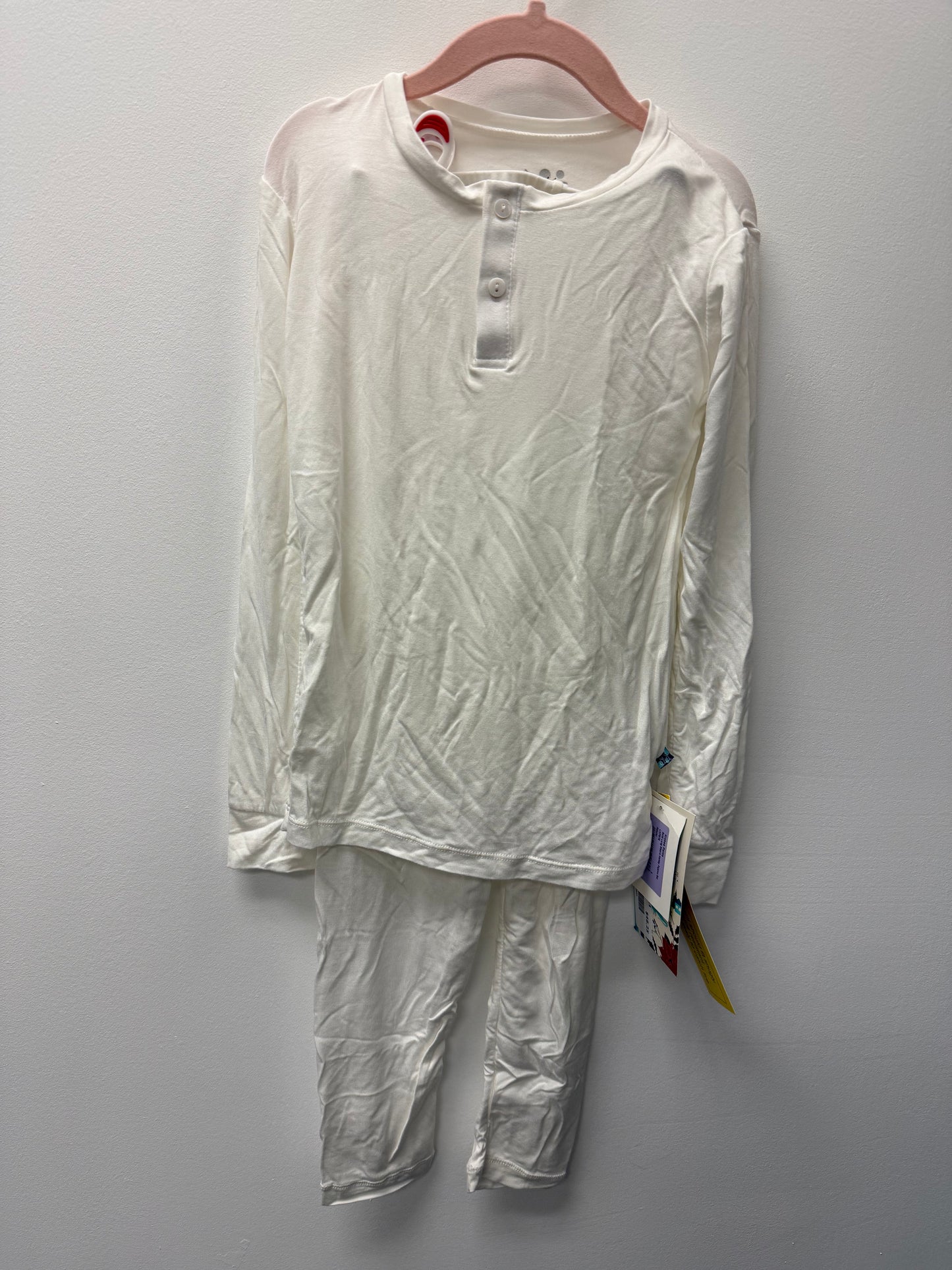 NEW KICKEE PANTS WHITE PJ SET SIZE 8