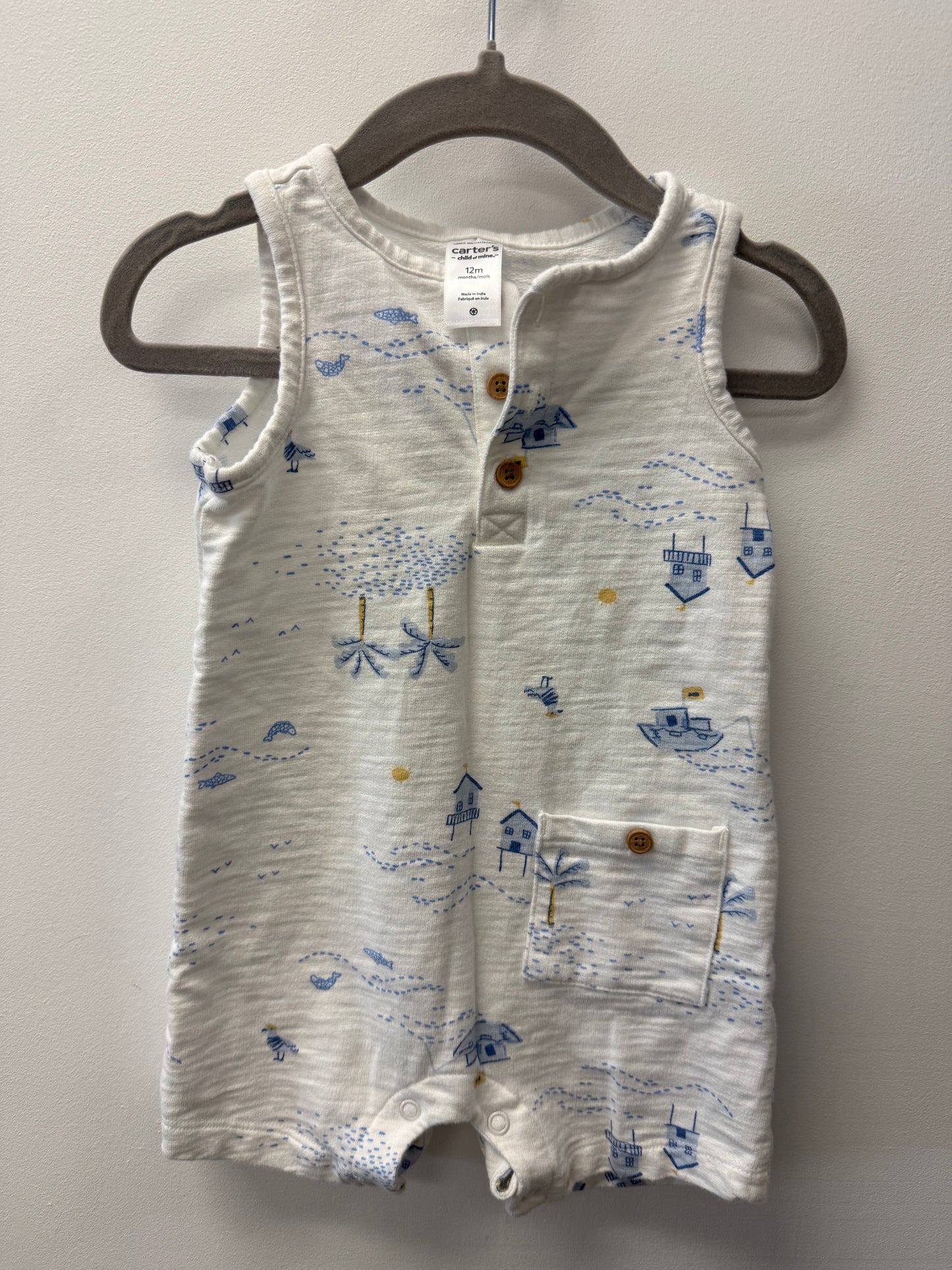 CARTERS BEACH SHORTALLS SIZE 12M