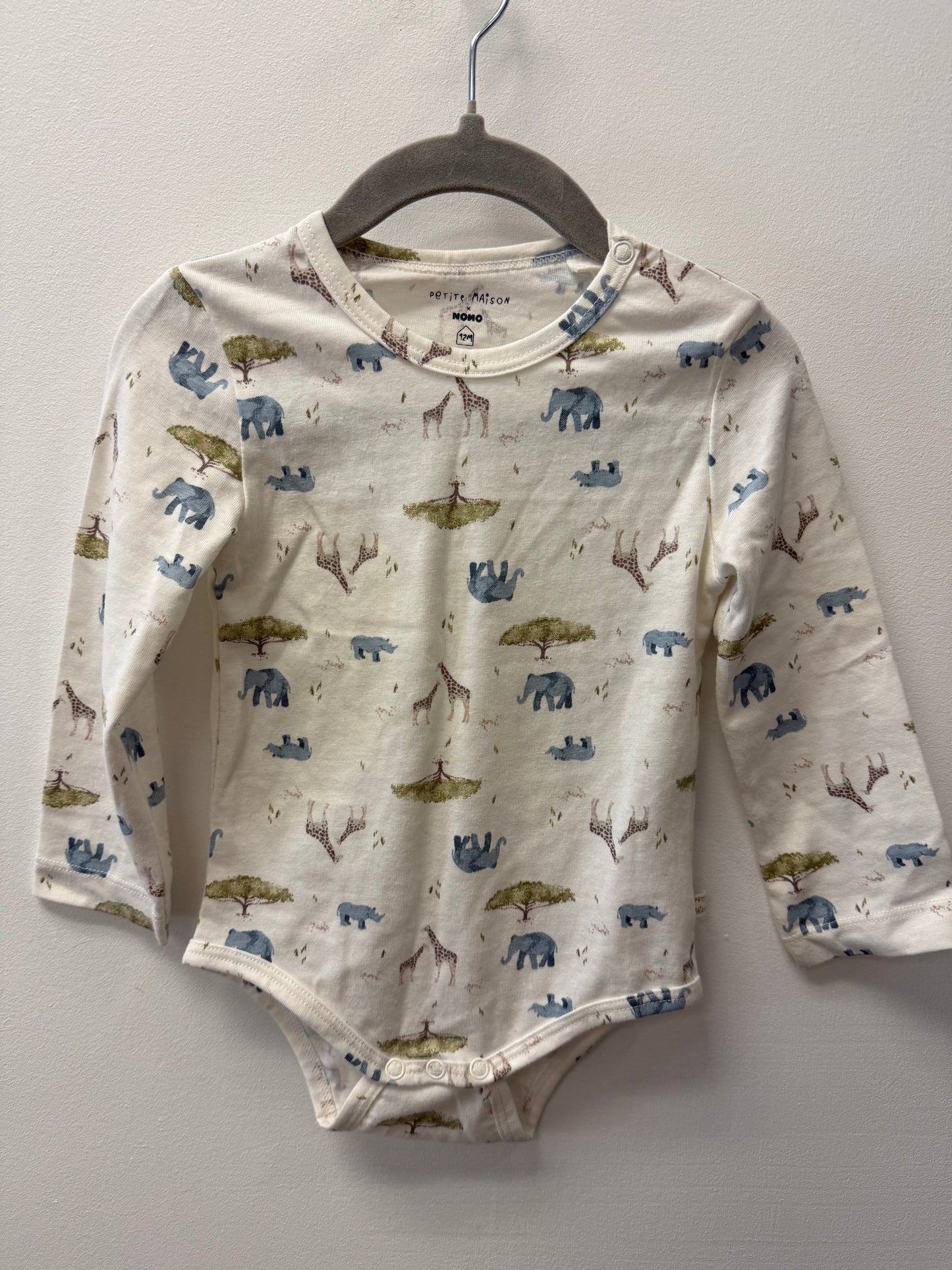 PETITE MAISON SAFARI ONESIE SIZE 12M