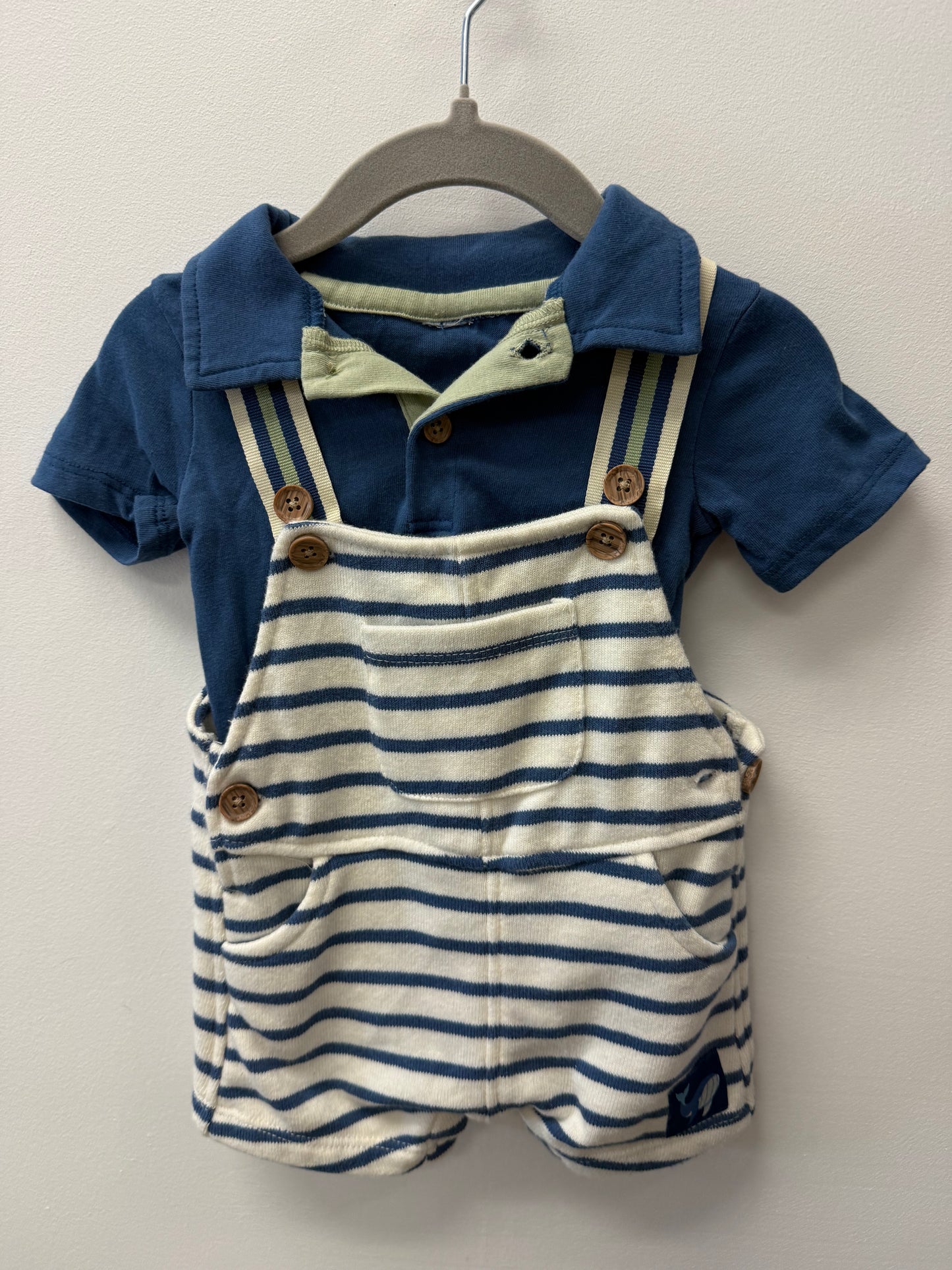 LITTLE LAD SHORTALLS SET SIZE 0-3M