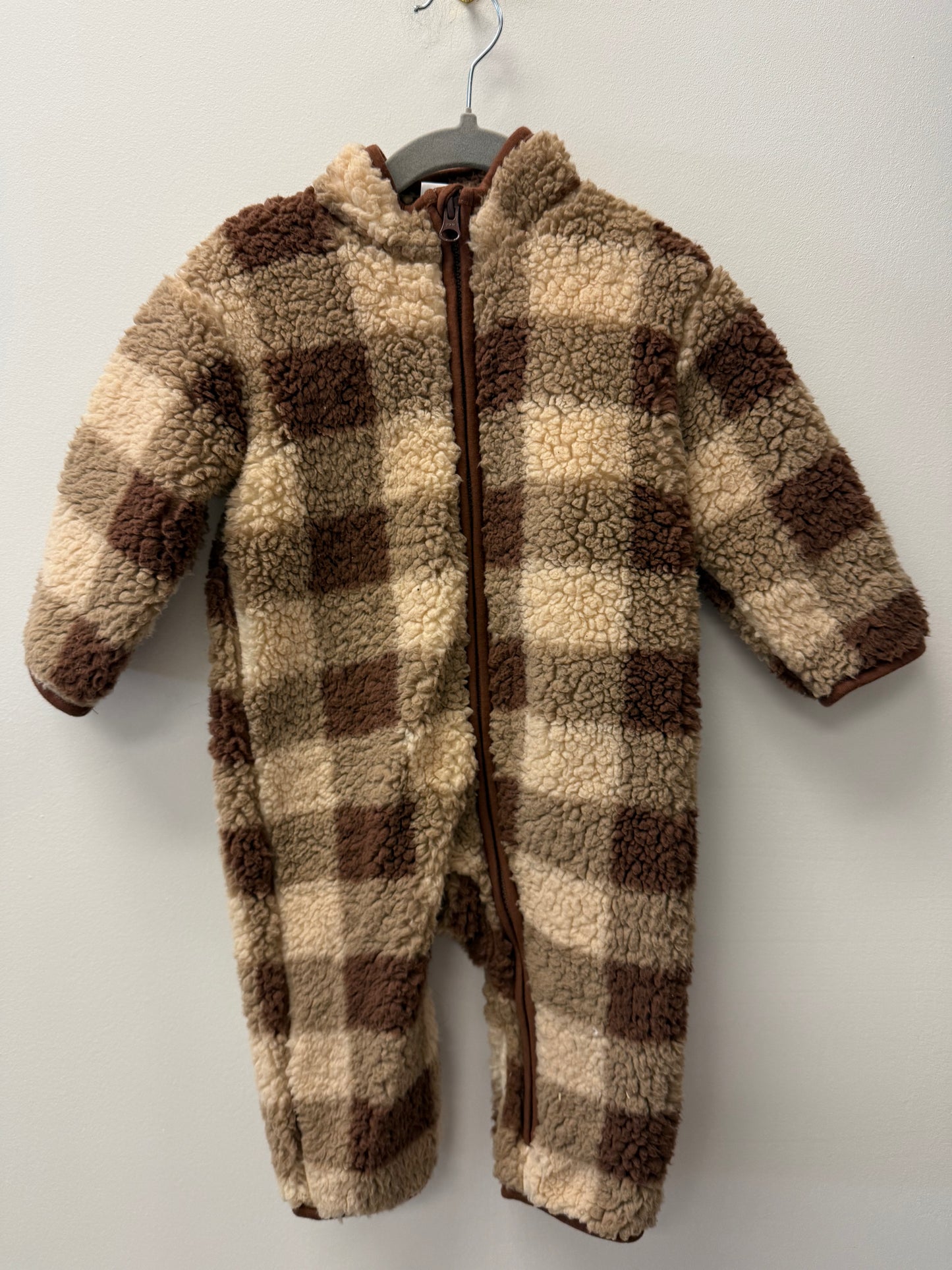 JOE FRESH GINGHAM FLEECE SUIT SIZE 12-18M