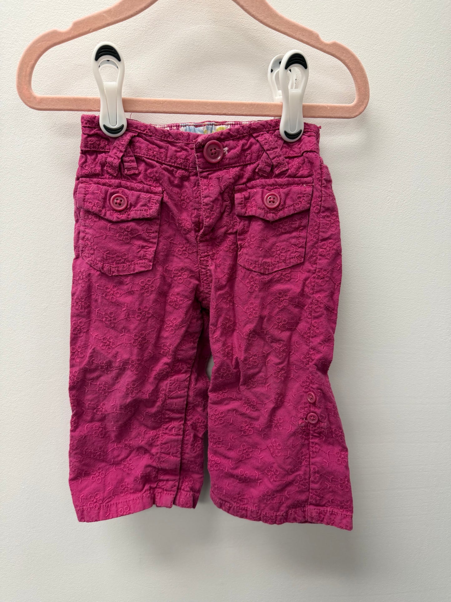 BABY GAP PINK FLORAL DESIGN PANTS SIZE 12-18M