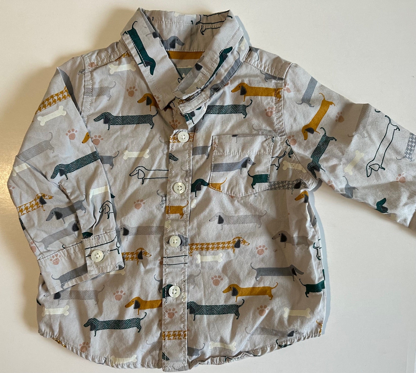 Baby Gap, Button-Up Dogs Shirt - 6-12 Months – Linen for Littles