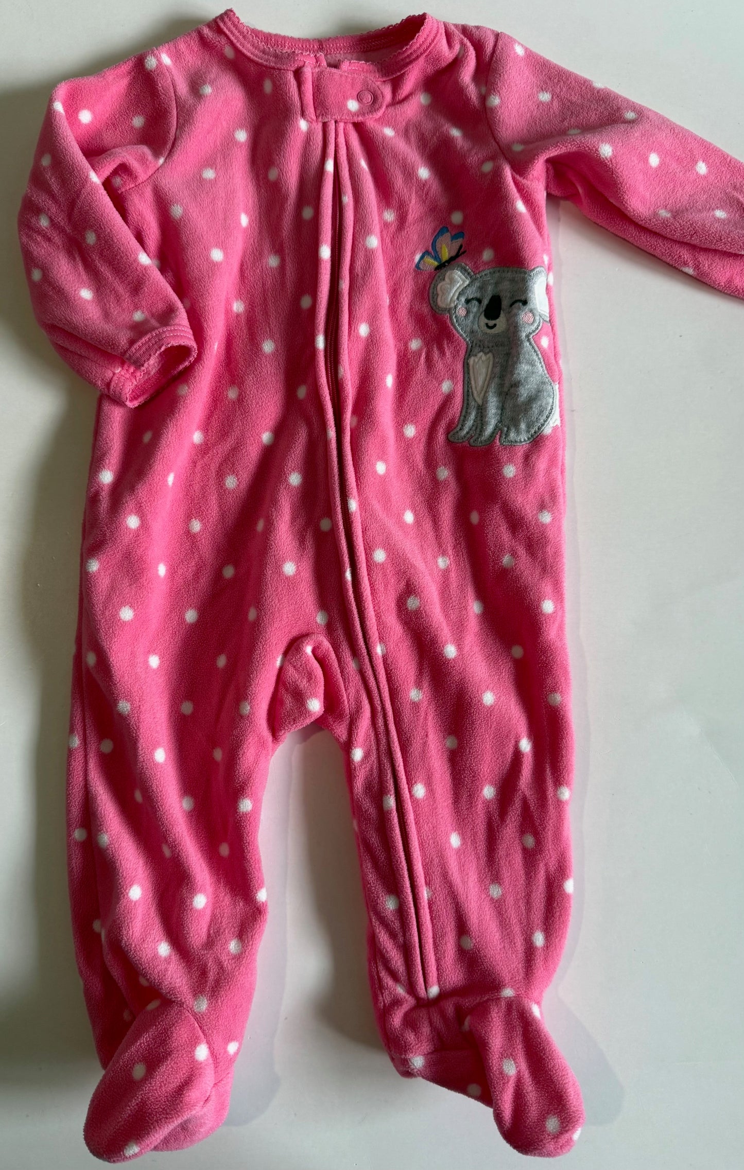 Carter's, Fleece Pink Koala Bear Sleeper - 6 Months
