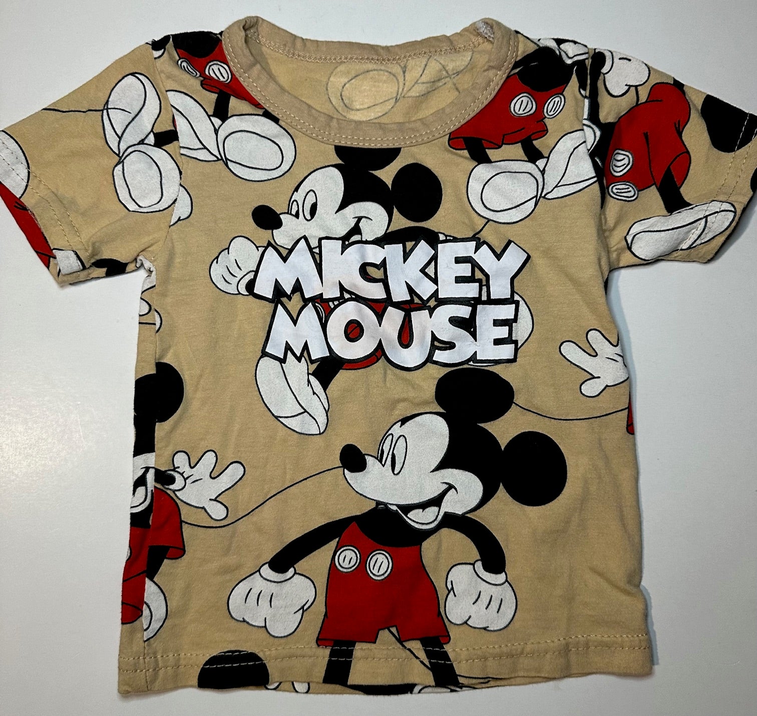 *Play* Unknown Brand, Mickey Mouse TShirt 1218 Months Linen for Littles