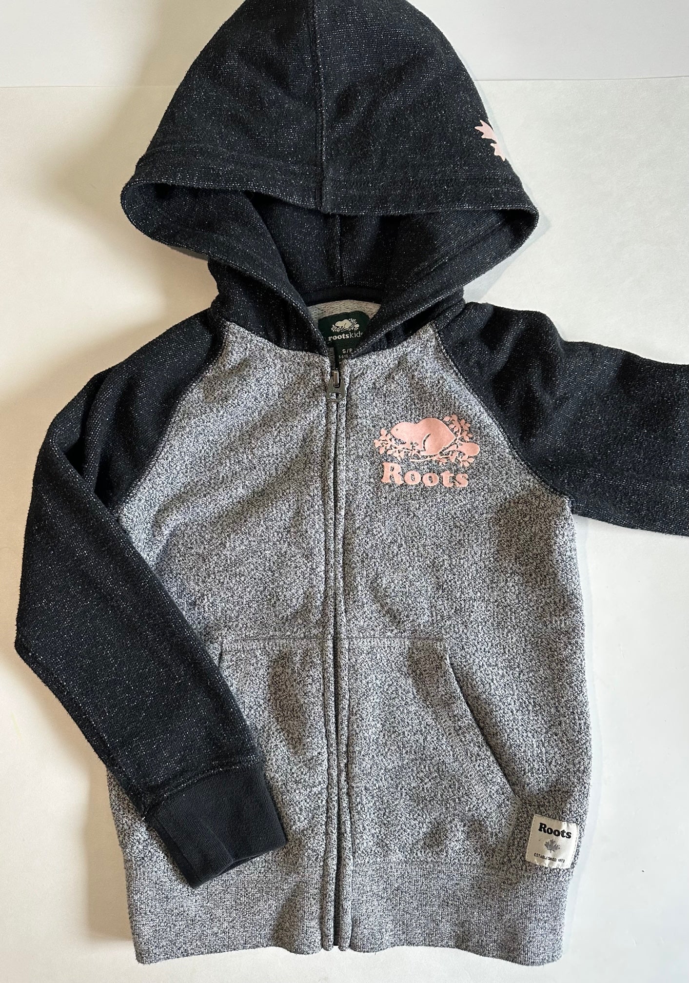 Roots, Grey Zip-Up Hoodie - Size 5-6 – Linen for Littles