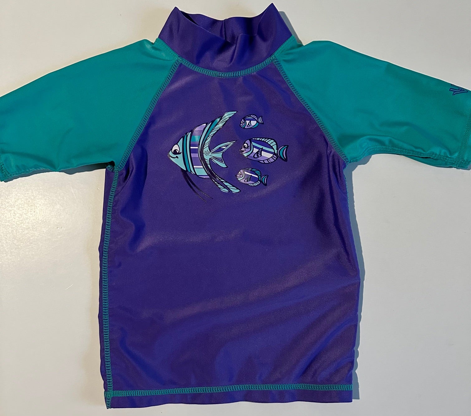 Play* UV Skinz, Teal and Purple Rash Guard Swim Shirt - Size 4T – Linen for  Littles