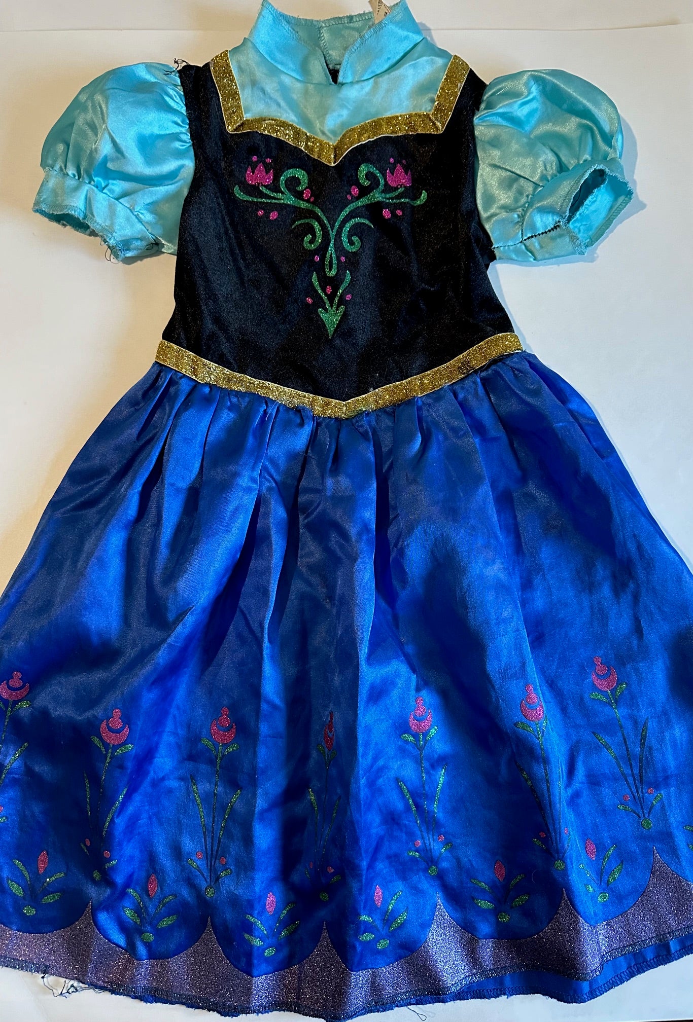 Play Frozen Blue Anna Dress Size 3T 4T Linen for Littles