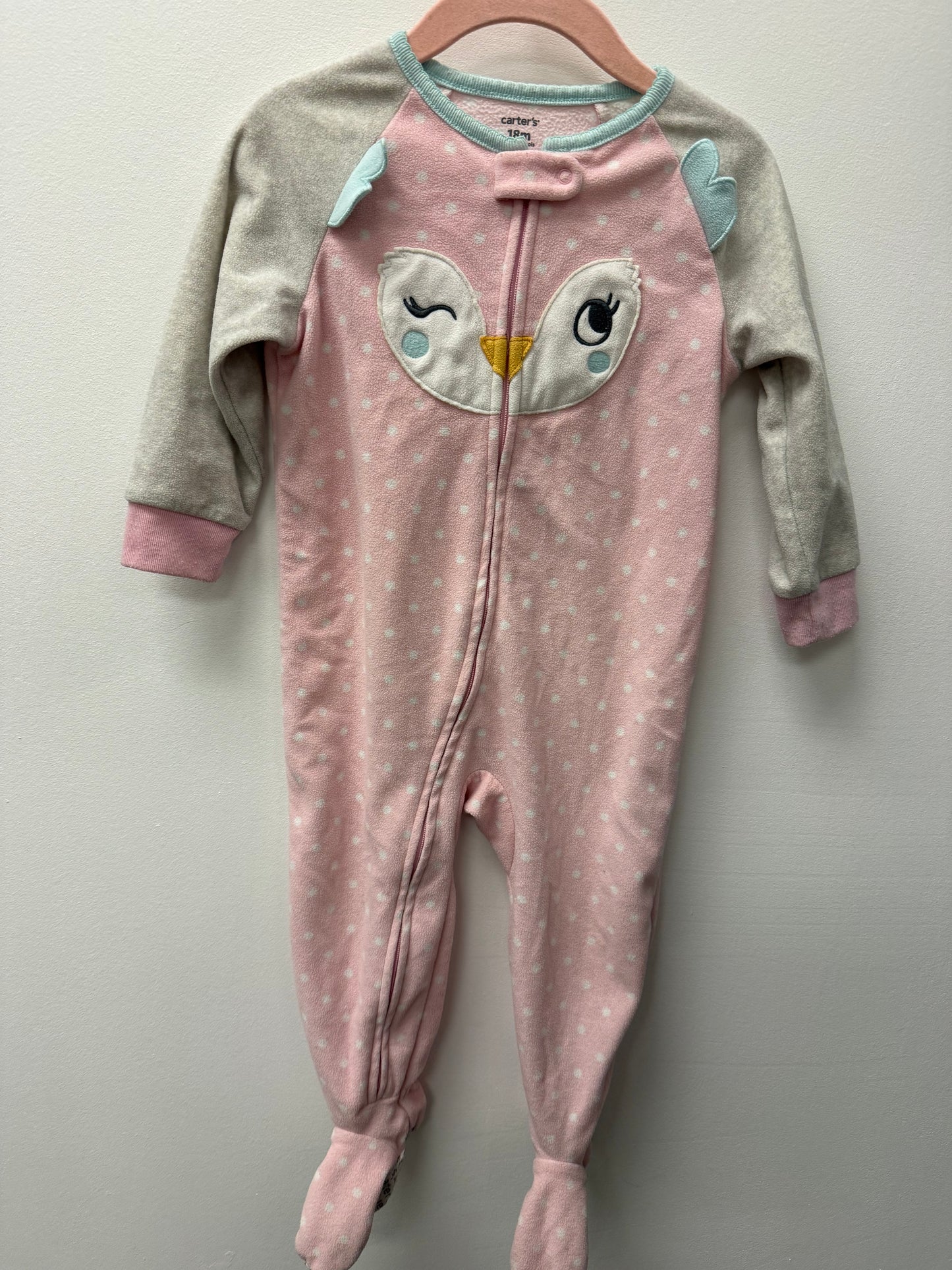 CARTERS FLEECE OWL SLEEPER SIZE 18M