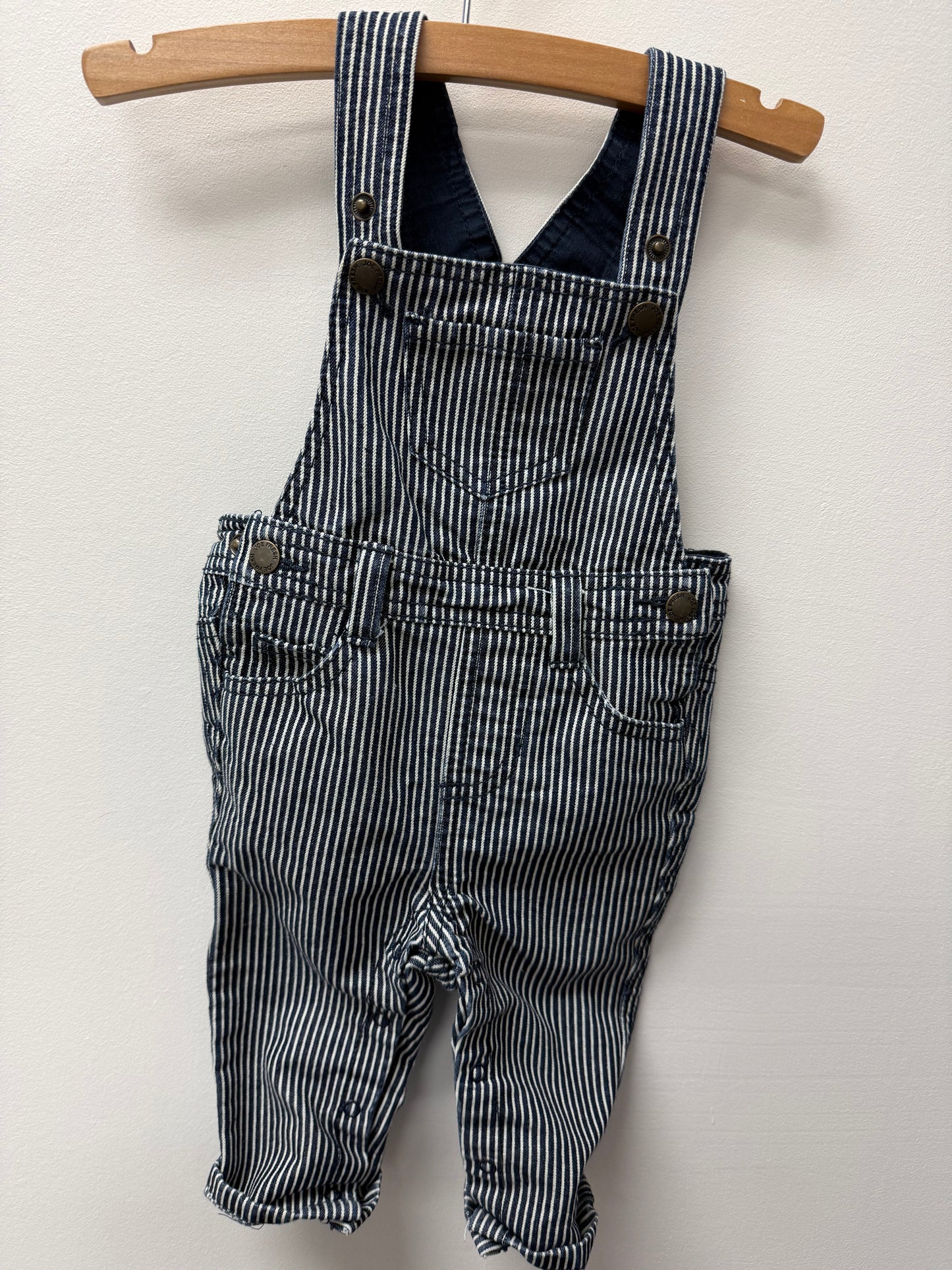 JOE FRESH STEIPPED OVERALLS SIZE 6-12M