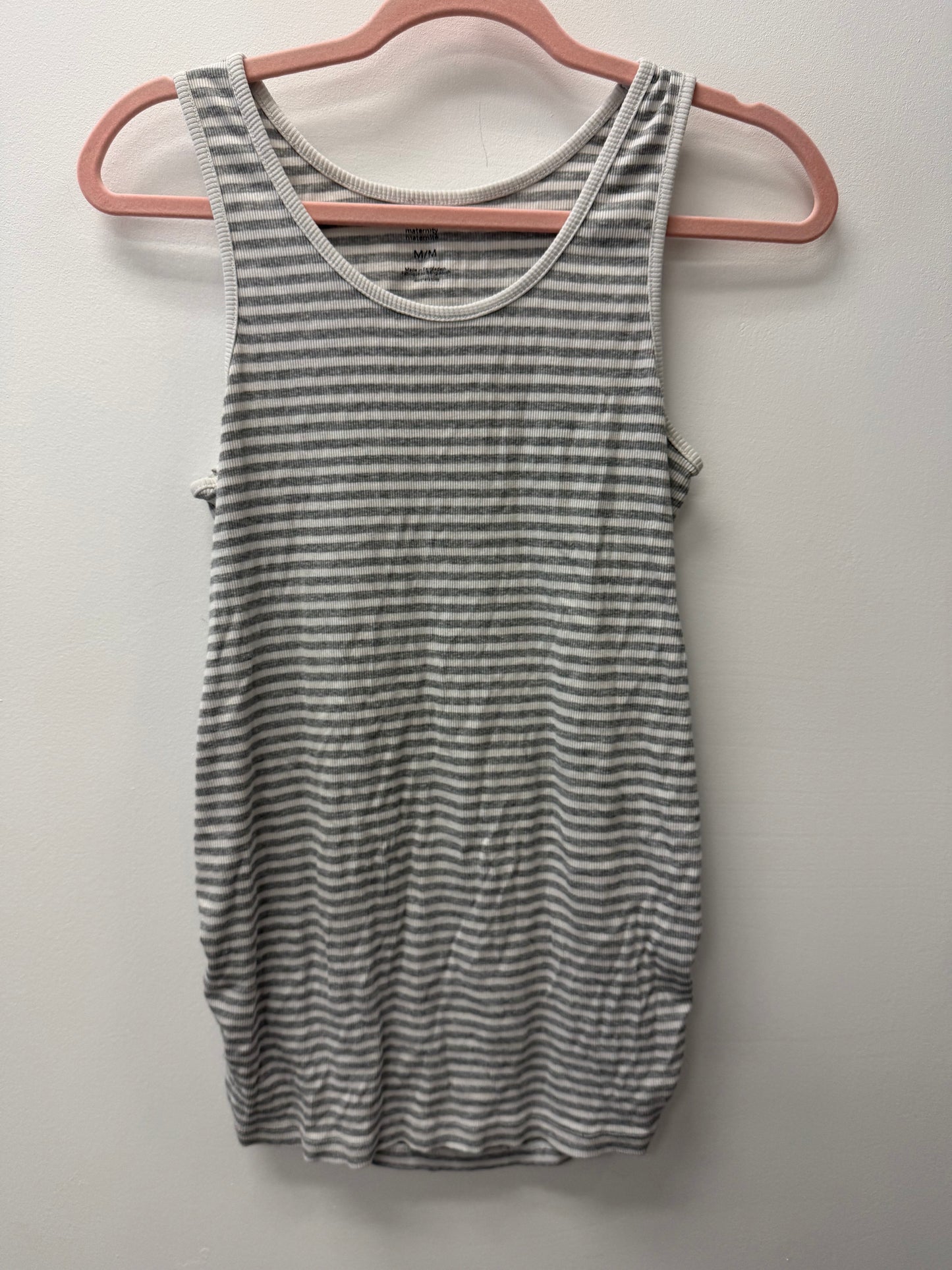 GEORGE GREY STRIPPED MATERNITY TANK SIZE MEDIUM