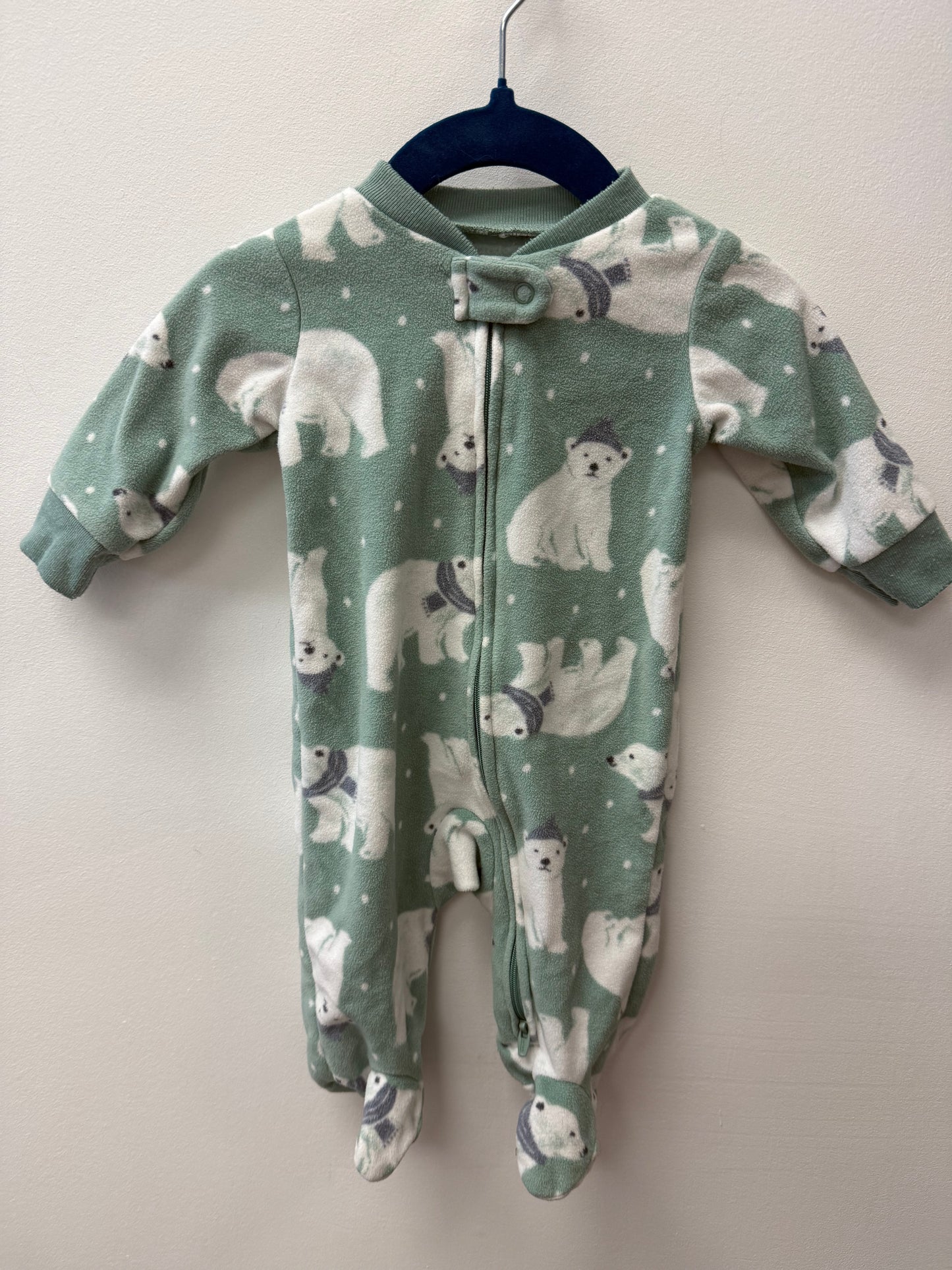 CARTERS FLEECE POLAR BEAR SLEEPER SIZE 0-3M
