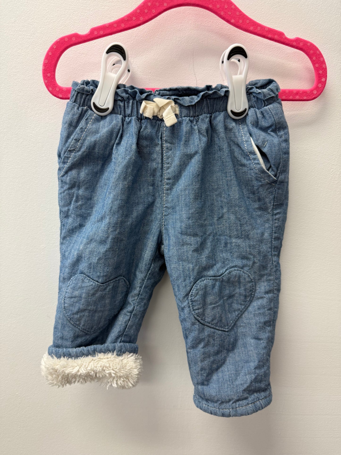 BABY GAP FLEECE LINED PANTS SIZE 6-12M