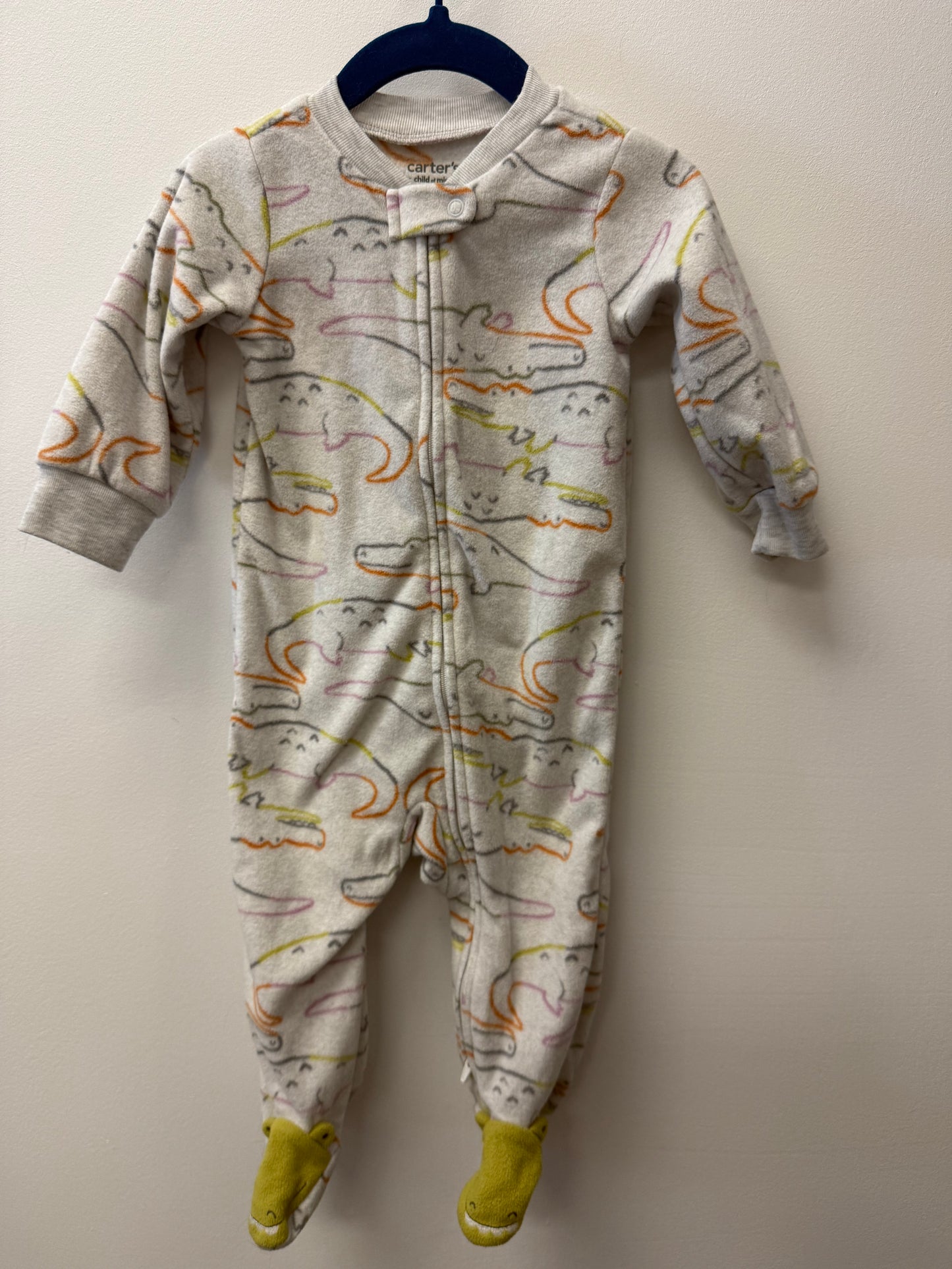 CARTERS FLEECE ALLIGATOR SLEEPER SIZE 6-9M