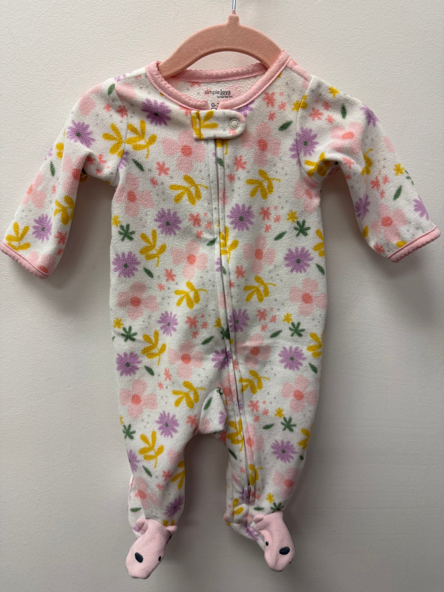 CARTERS FLEECE RUFFLE BUM SLEEPER SIZE 0-3M