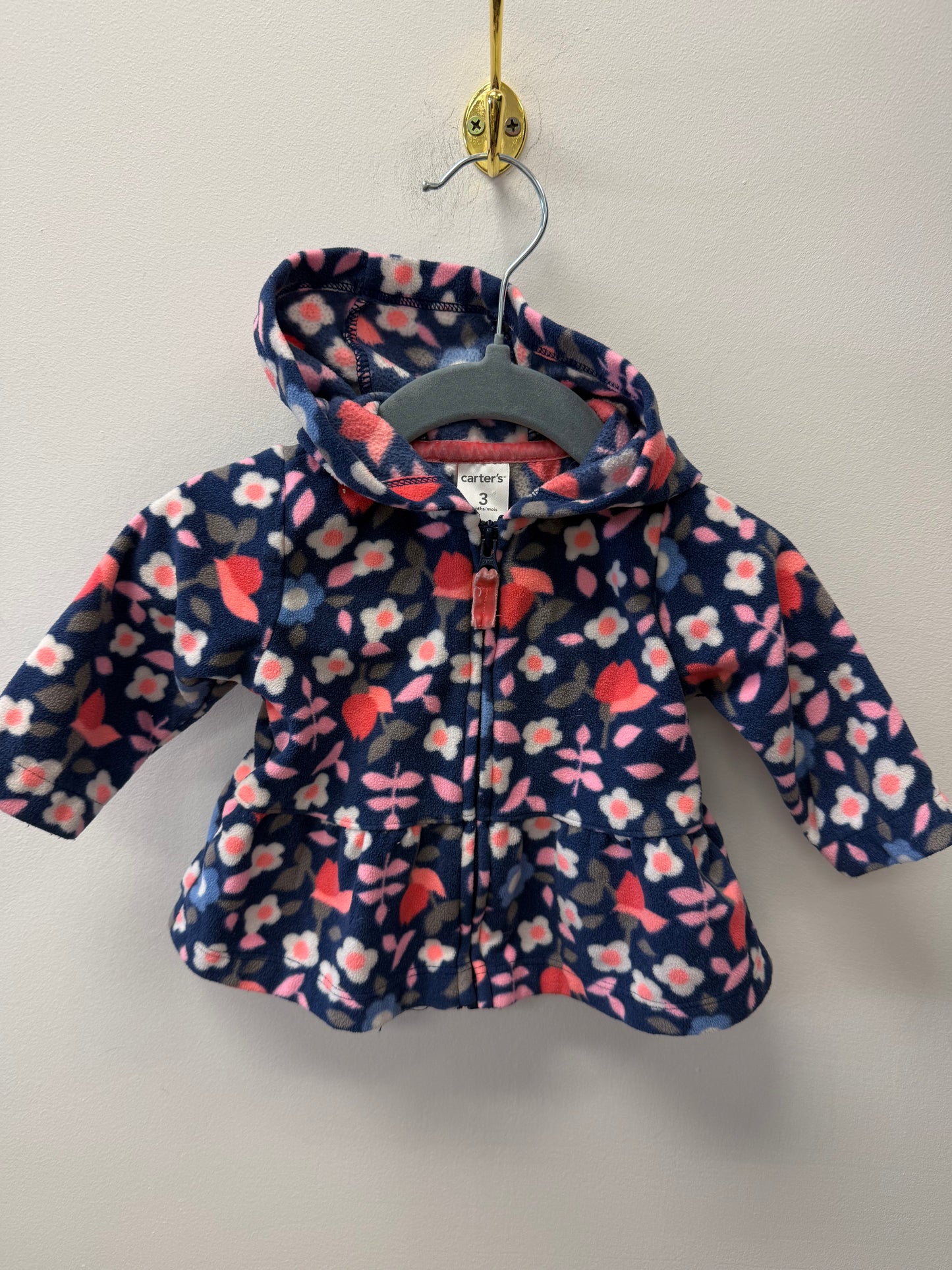 CARTERS FLEECE FLORAL SWEATER SIZE 3M