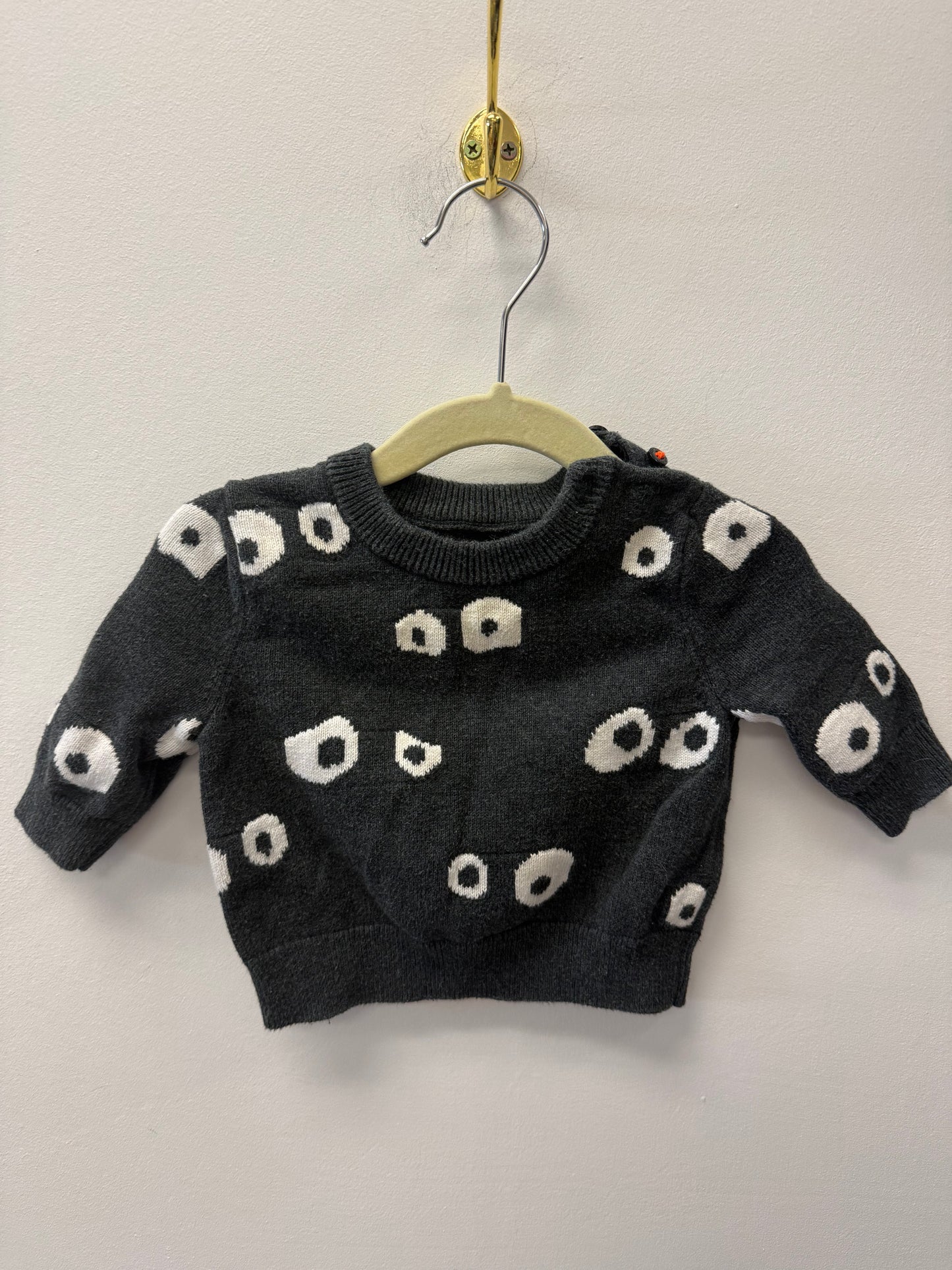 BABY GAP EYE SWEATER SIZE 0-3M
