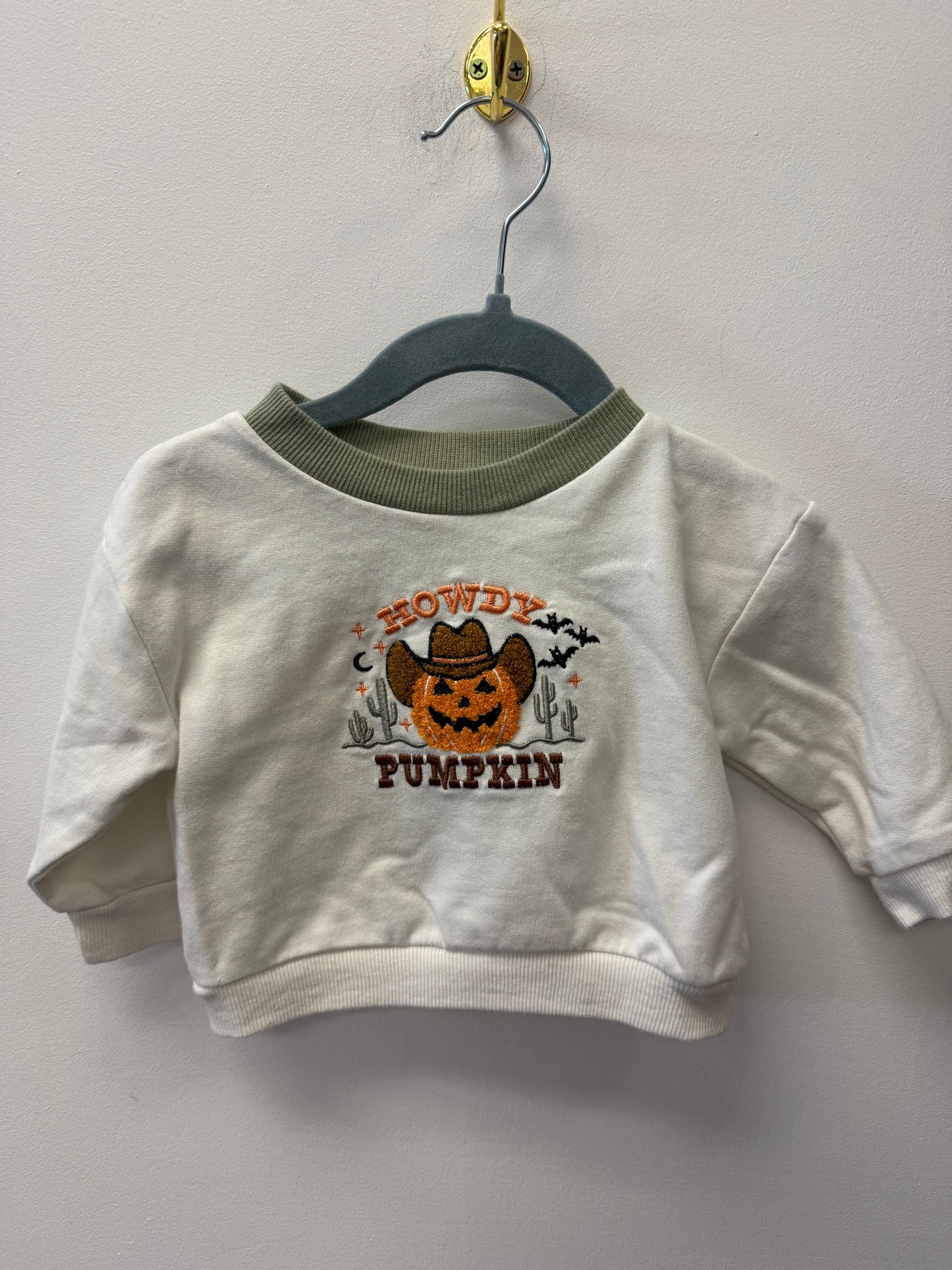 CHICK PEA "HOWDY PUMPKIN" CREW SIZE 3-6M
