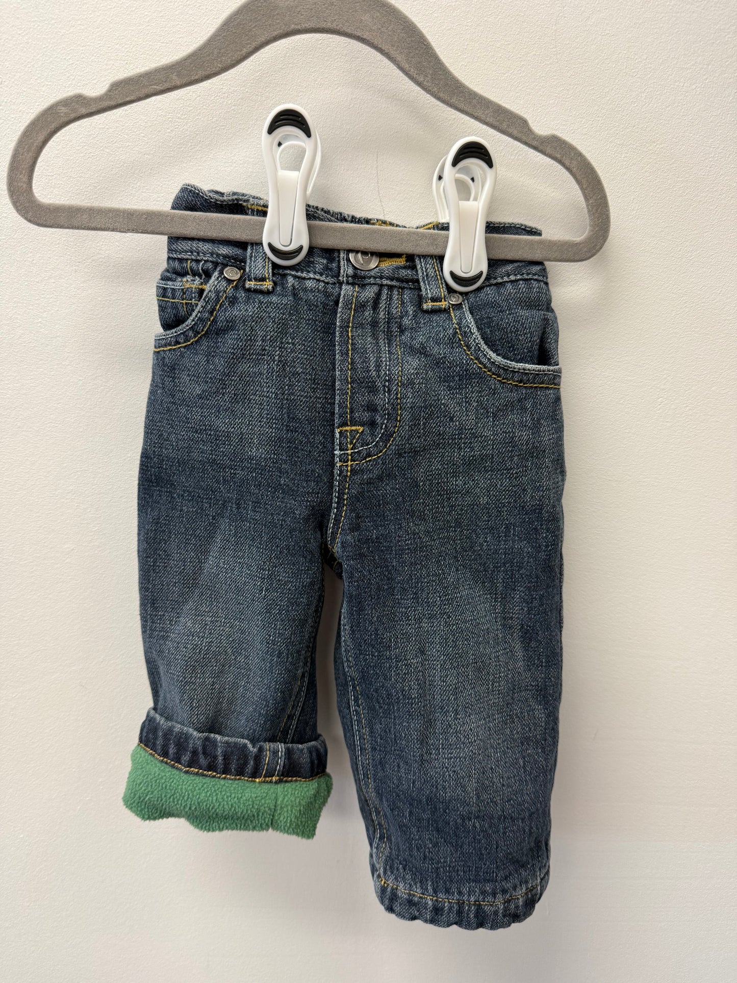 PLEASE MUM FLEECE LINED JEANS SIZE 6M