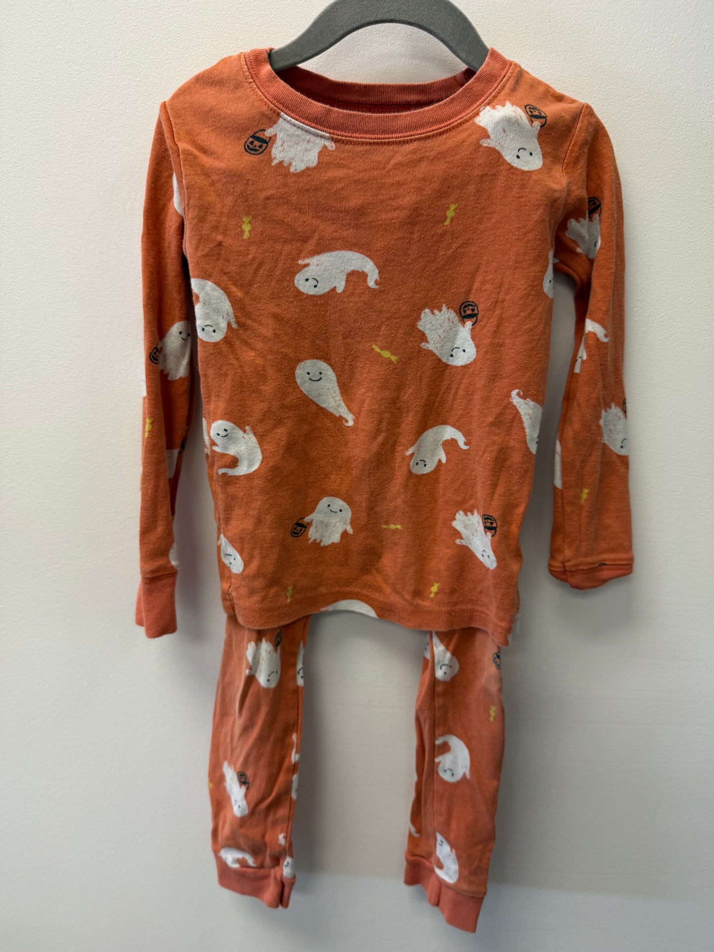 CARTERS ORANGE GHOST PJ'S SIZE 5
