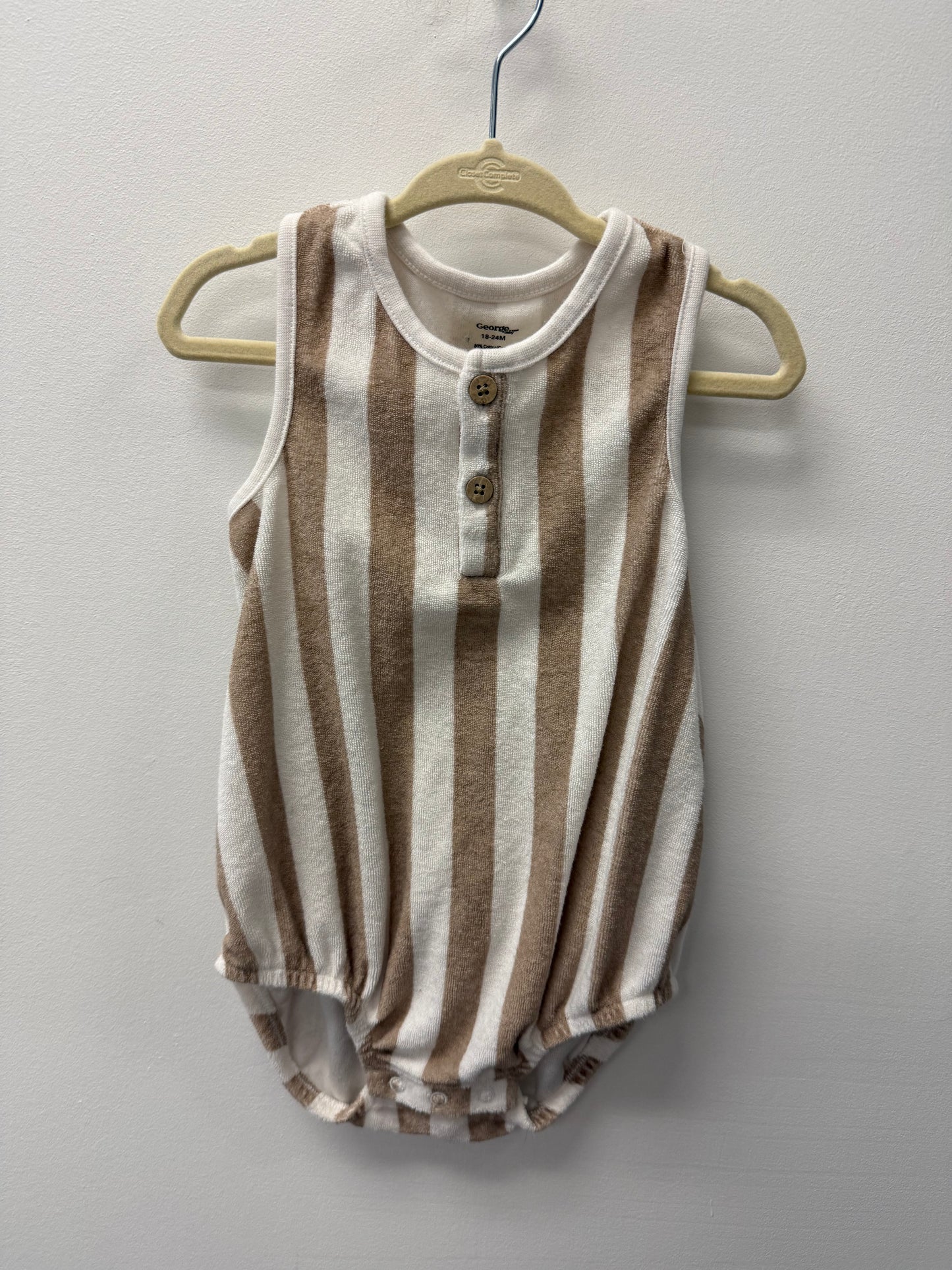 GEORGE TERRY CLOTH BUBBLE ROMPER SIZE 18-24M