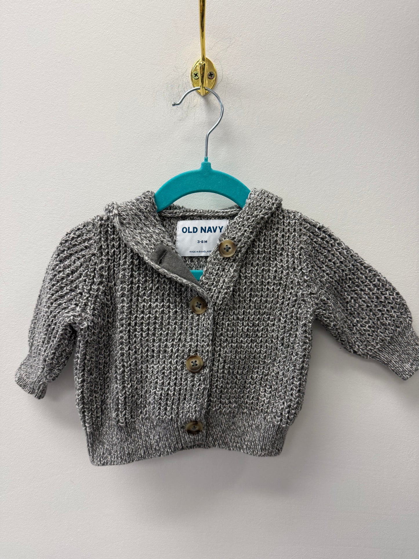 OLD NAVY GREY KNIT SWEATER SIZE 3-6M