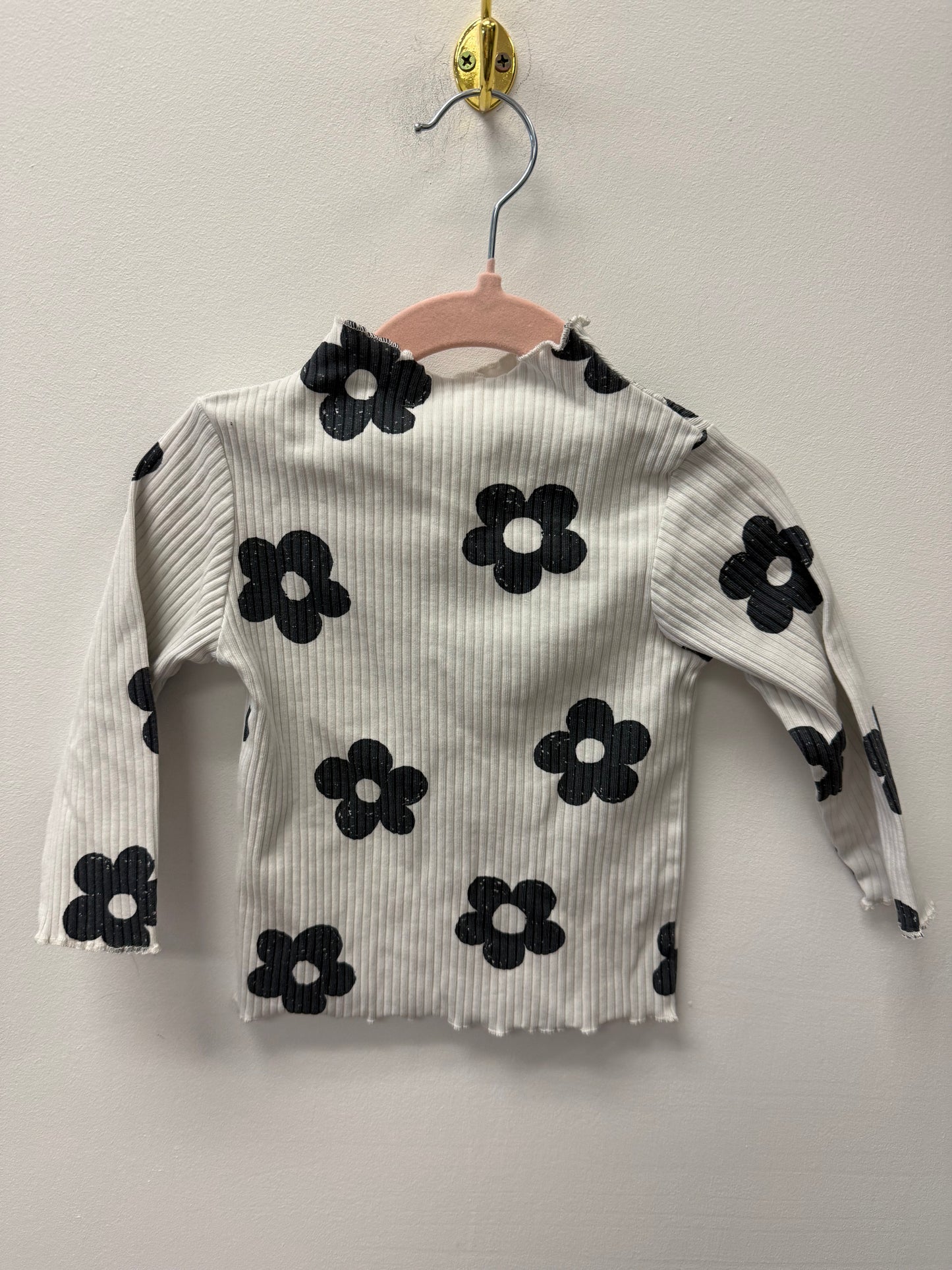 GEORGE BLACK DAISY SHIRT SIZE 12-18M