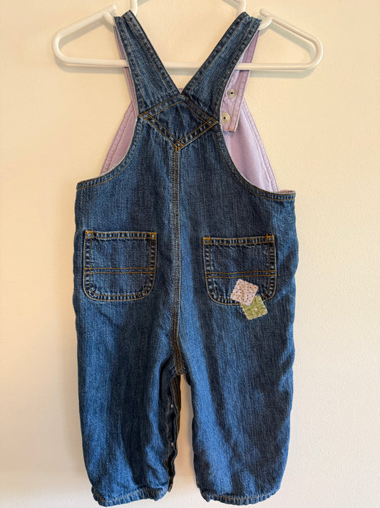 VINTAGE BABY GAP LINED PATCH WORK OVERALLS SIZE 12-18M
